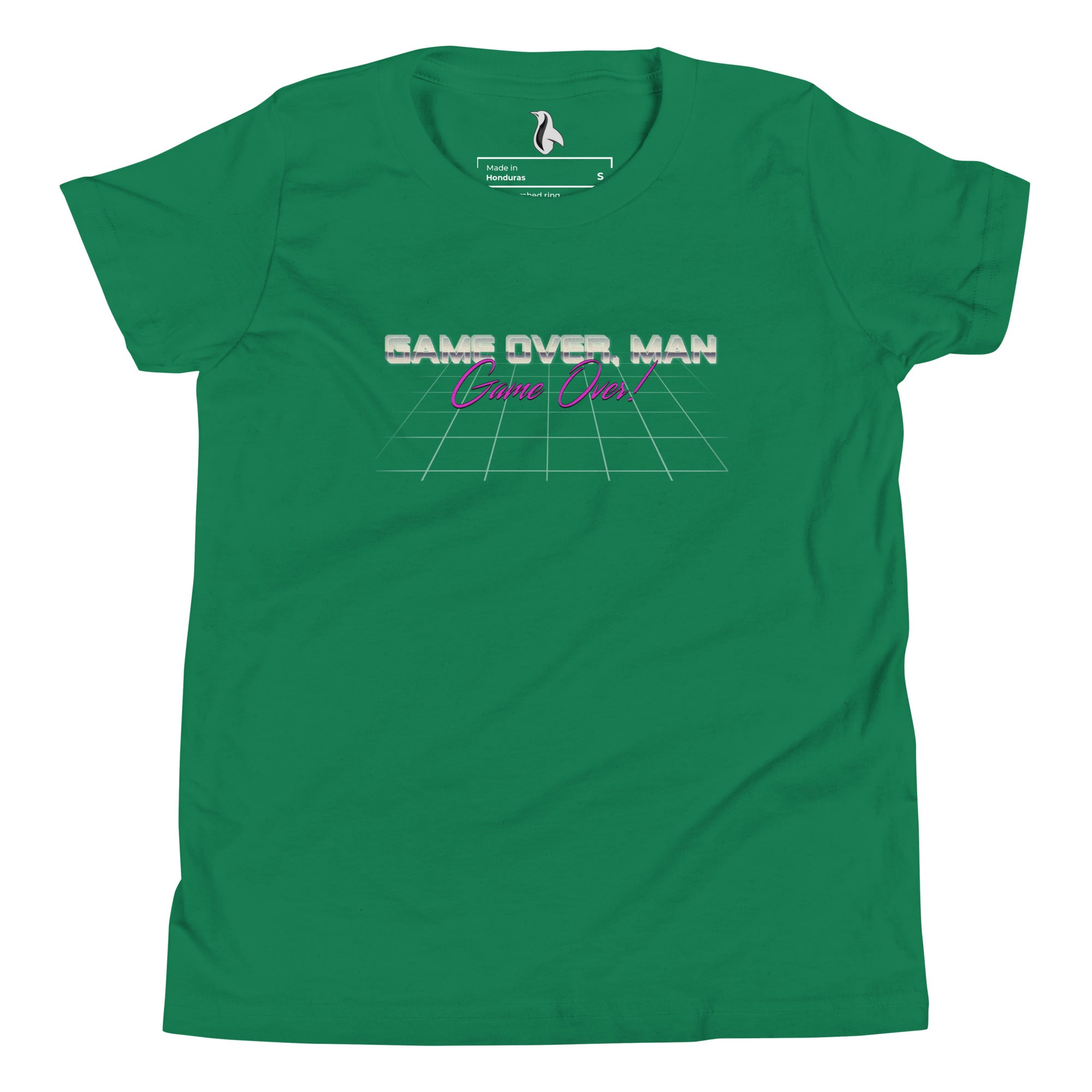 a green t - shirt with the words same over man on it