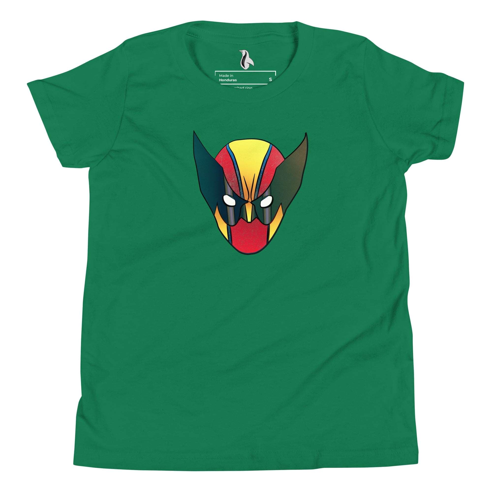 a green t - shirt with an image of a demon's head