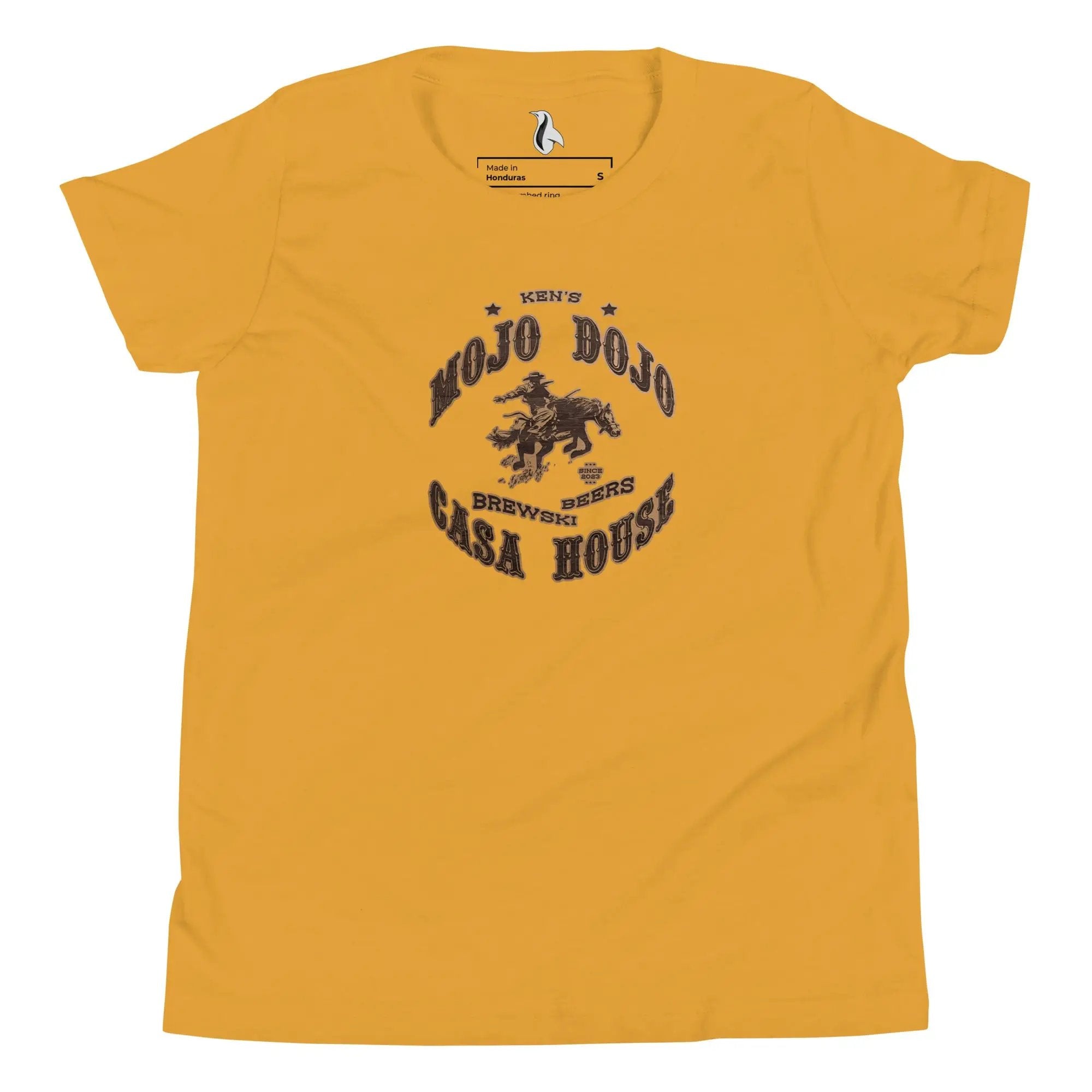 a yellow t - shirt with a horse on it