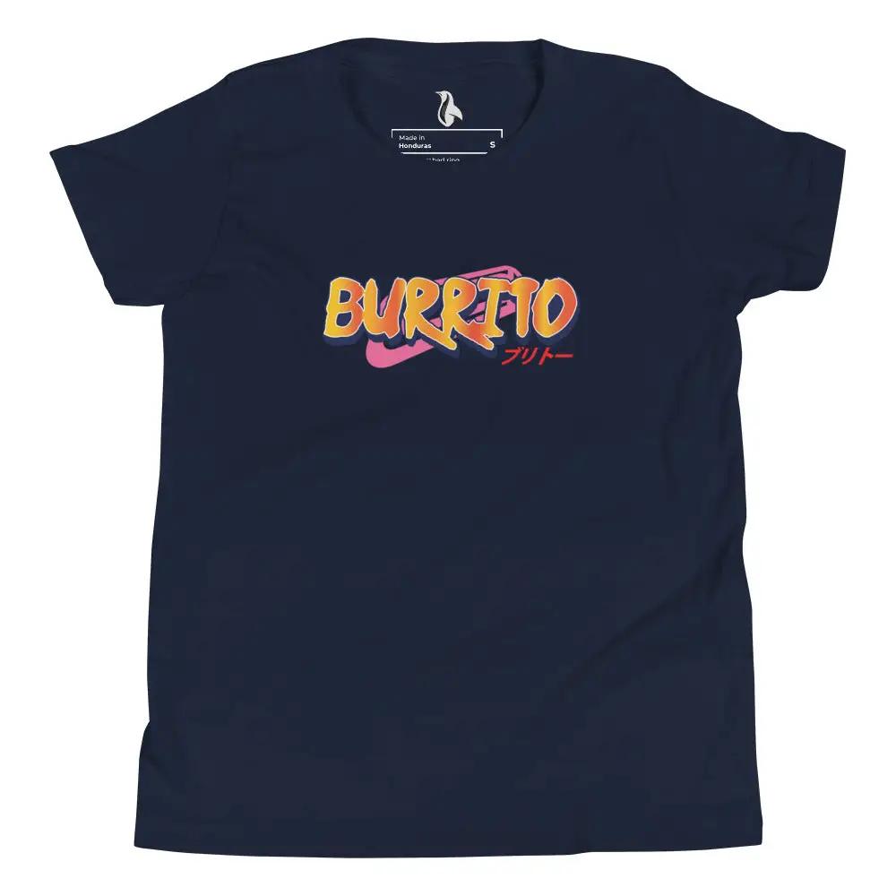 a women's t - shirt with the word burrito printed on it