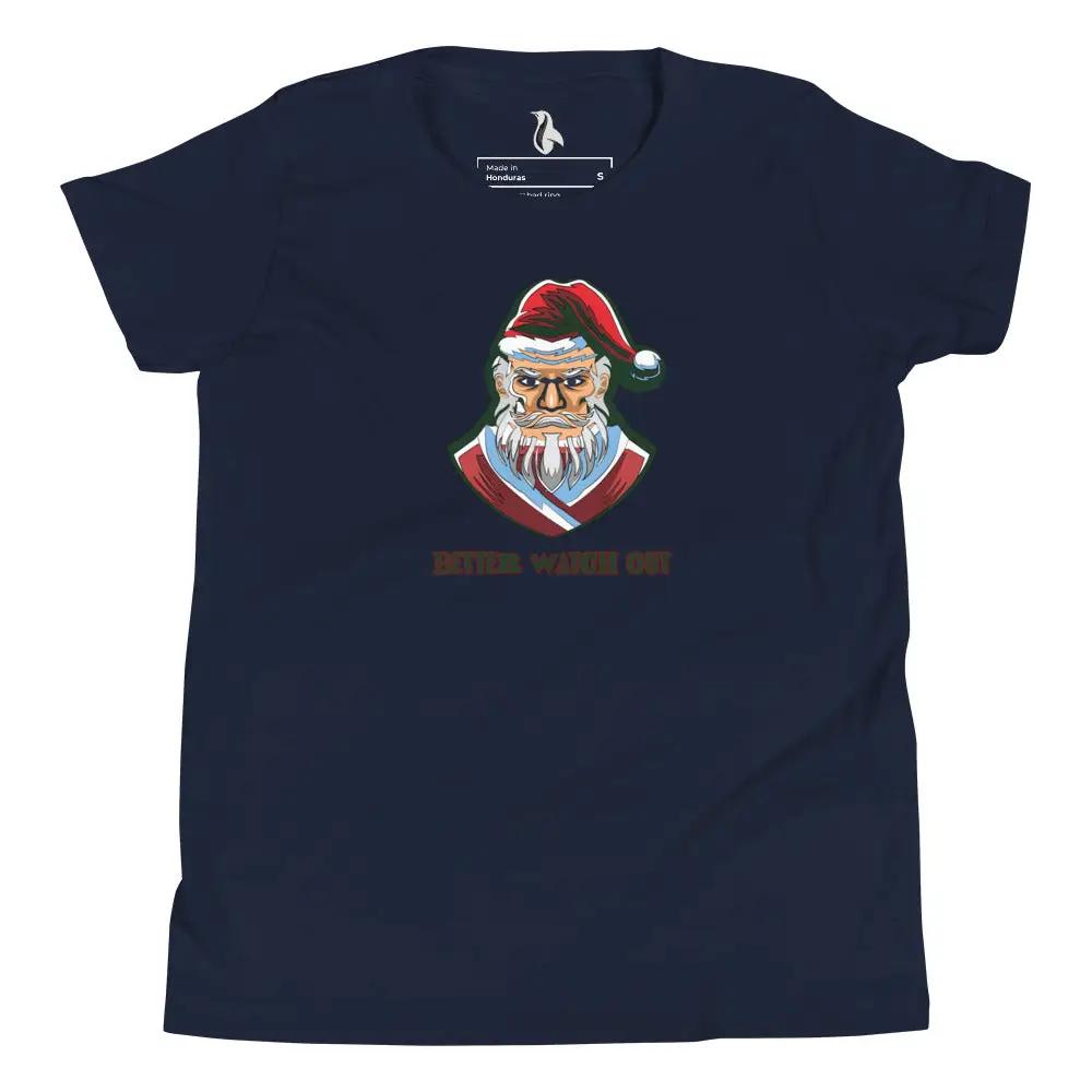 a t - shirt with an image of a man wearing a santa hat