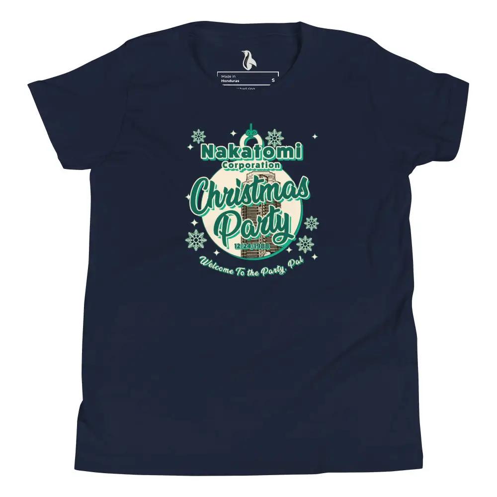 a navy t - shirt with the words christmas party on it