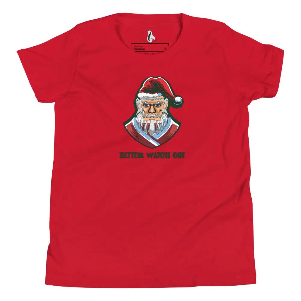 a red shirt with a santa clause on it