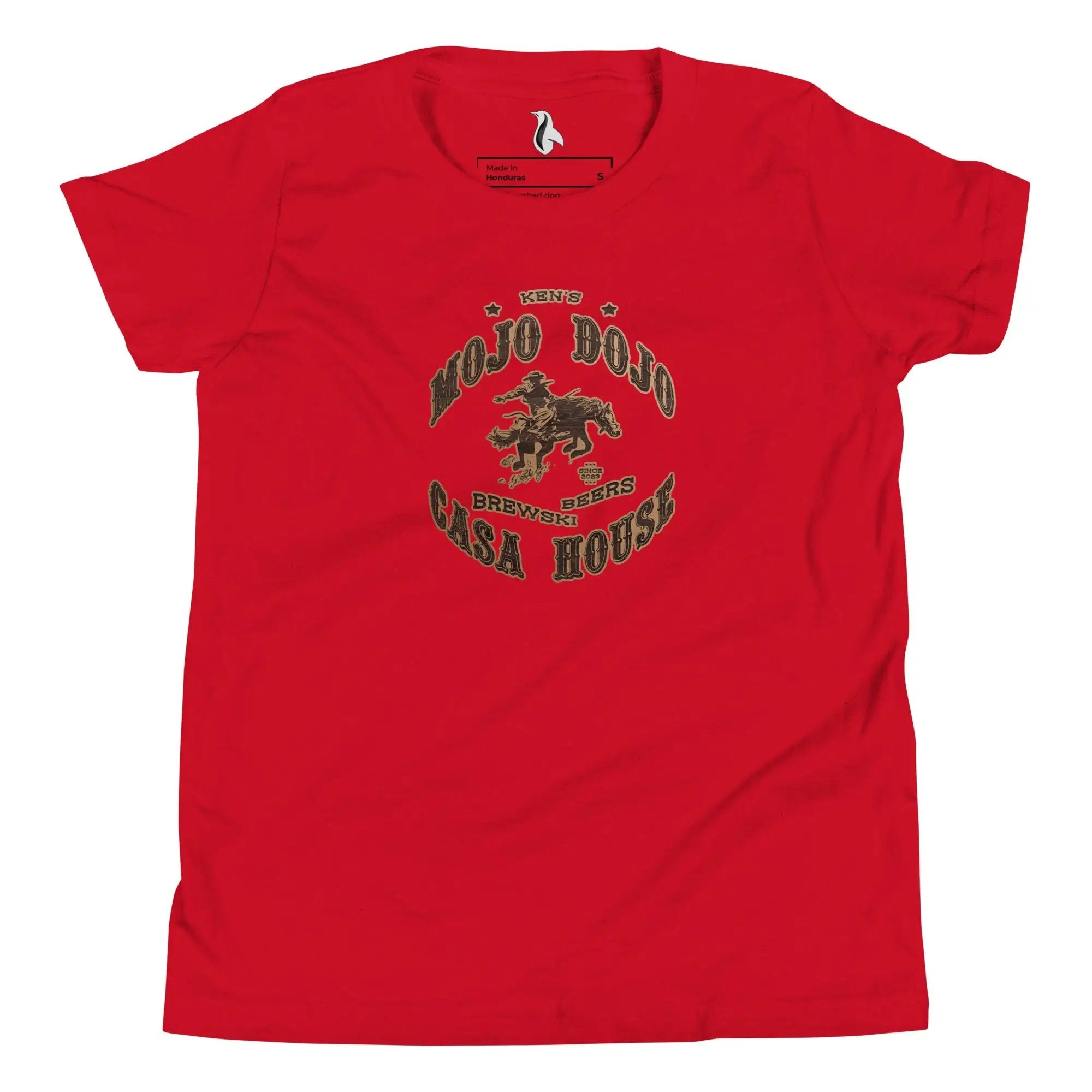 a red t - shirt with an image of a horse on it