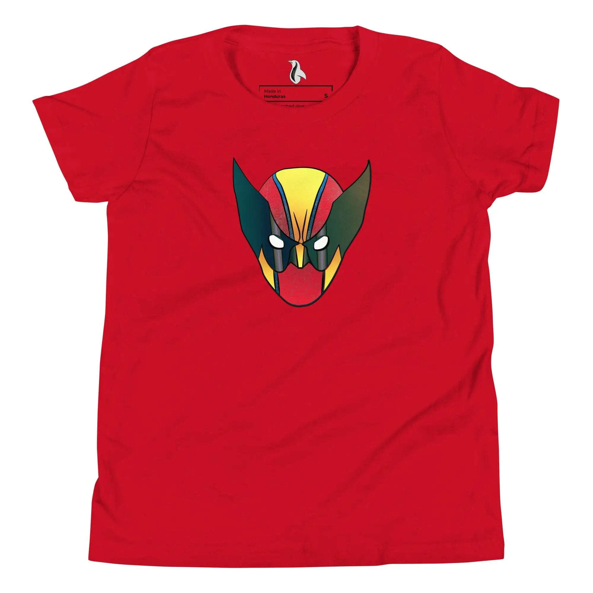 a red t - shirt with a cartoon character on it
