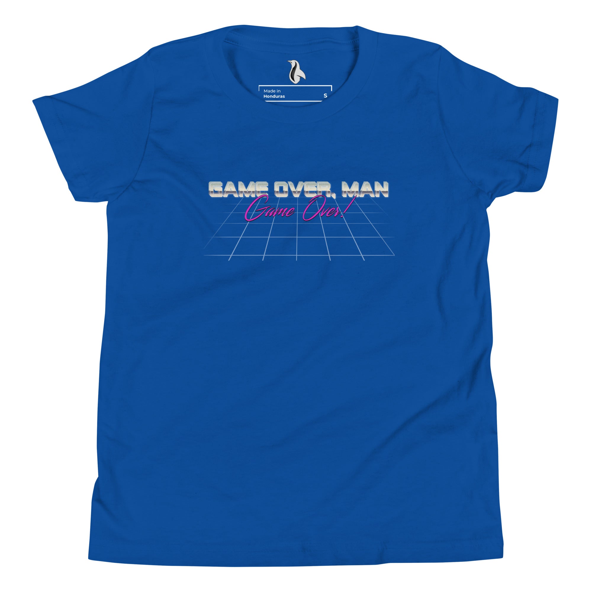 a blue t - shirt with the words same over man on it
