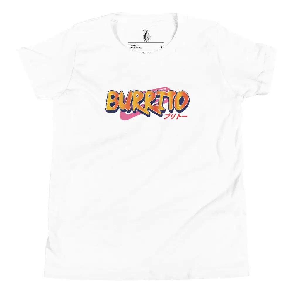 a white t - shirt with the word burrito printed on it