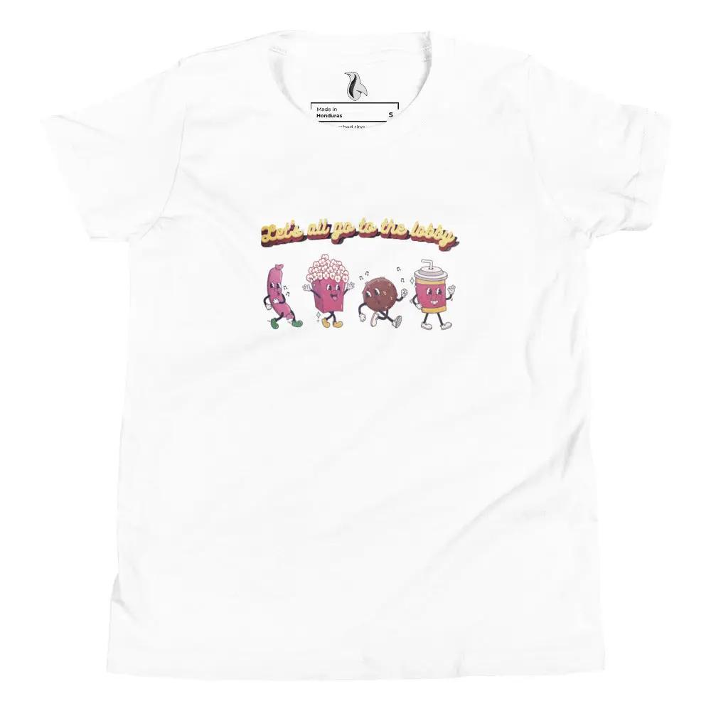 a white t - shirt with three cartoon characters on it