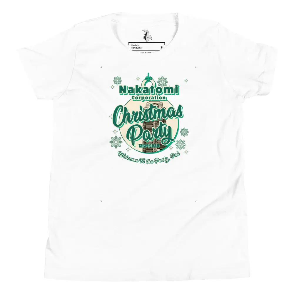 a white t - shirt with the words christmas party on it