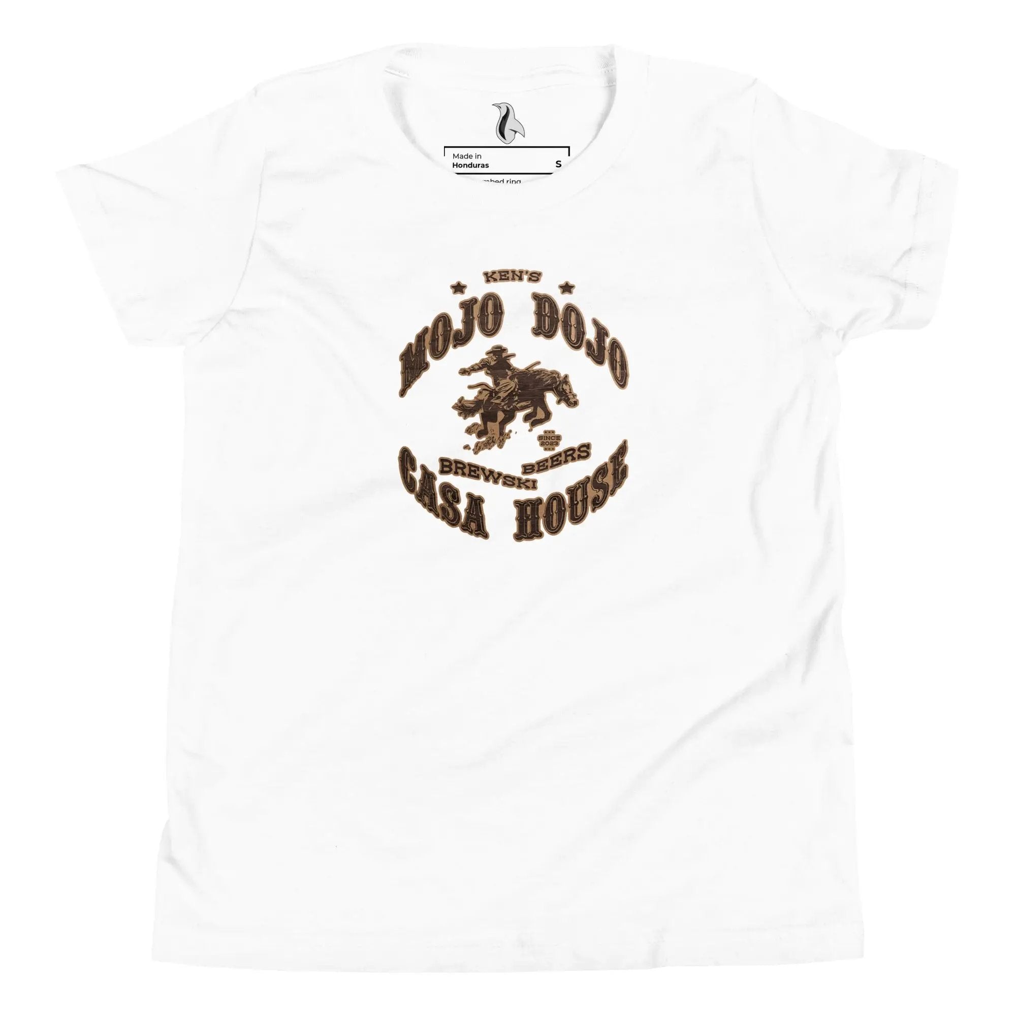 a white t - shirt with a brown eagle on it