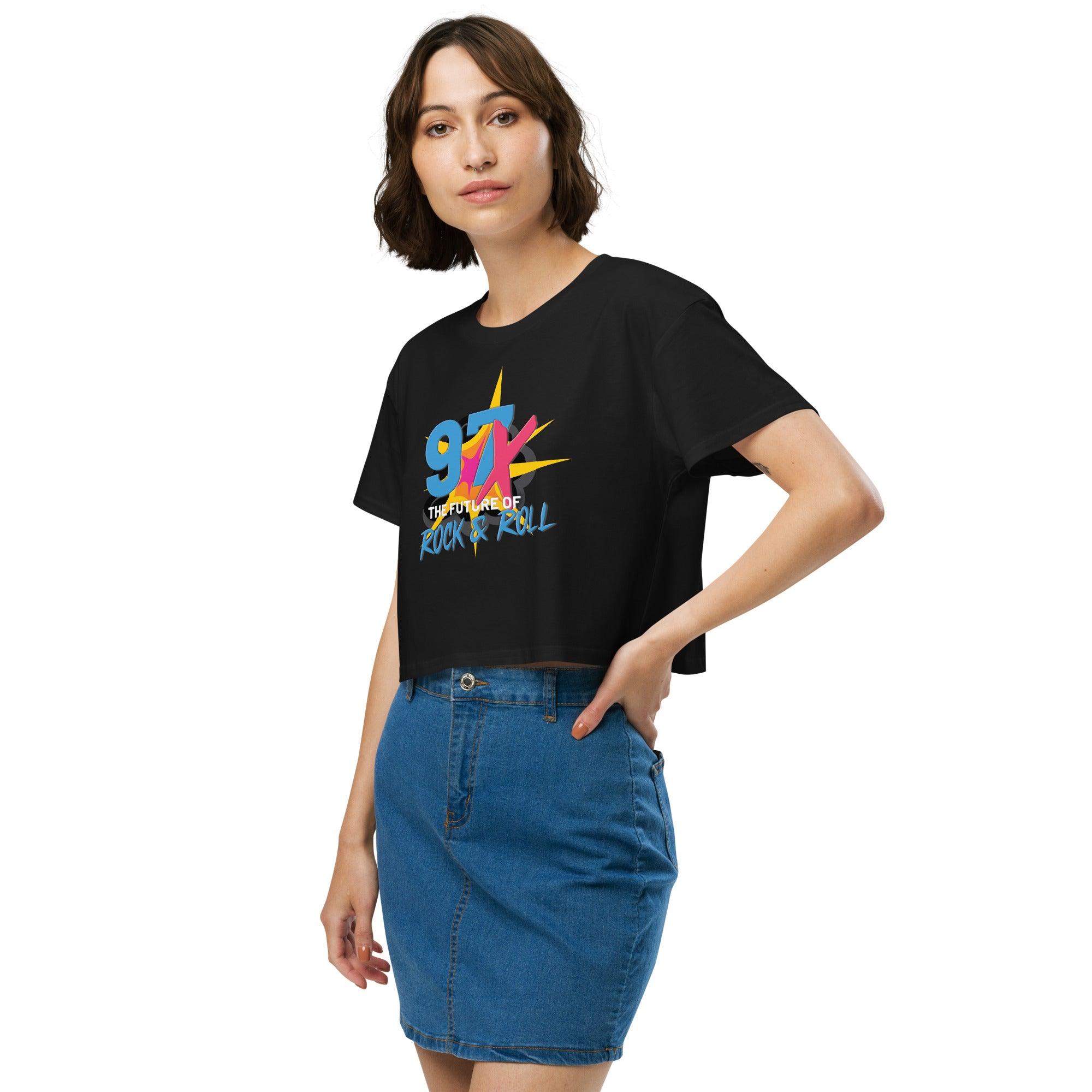 97x The Future Of Rock n Roll Women’s crop top VAWDesigns