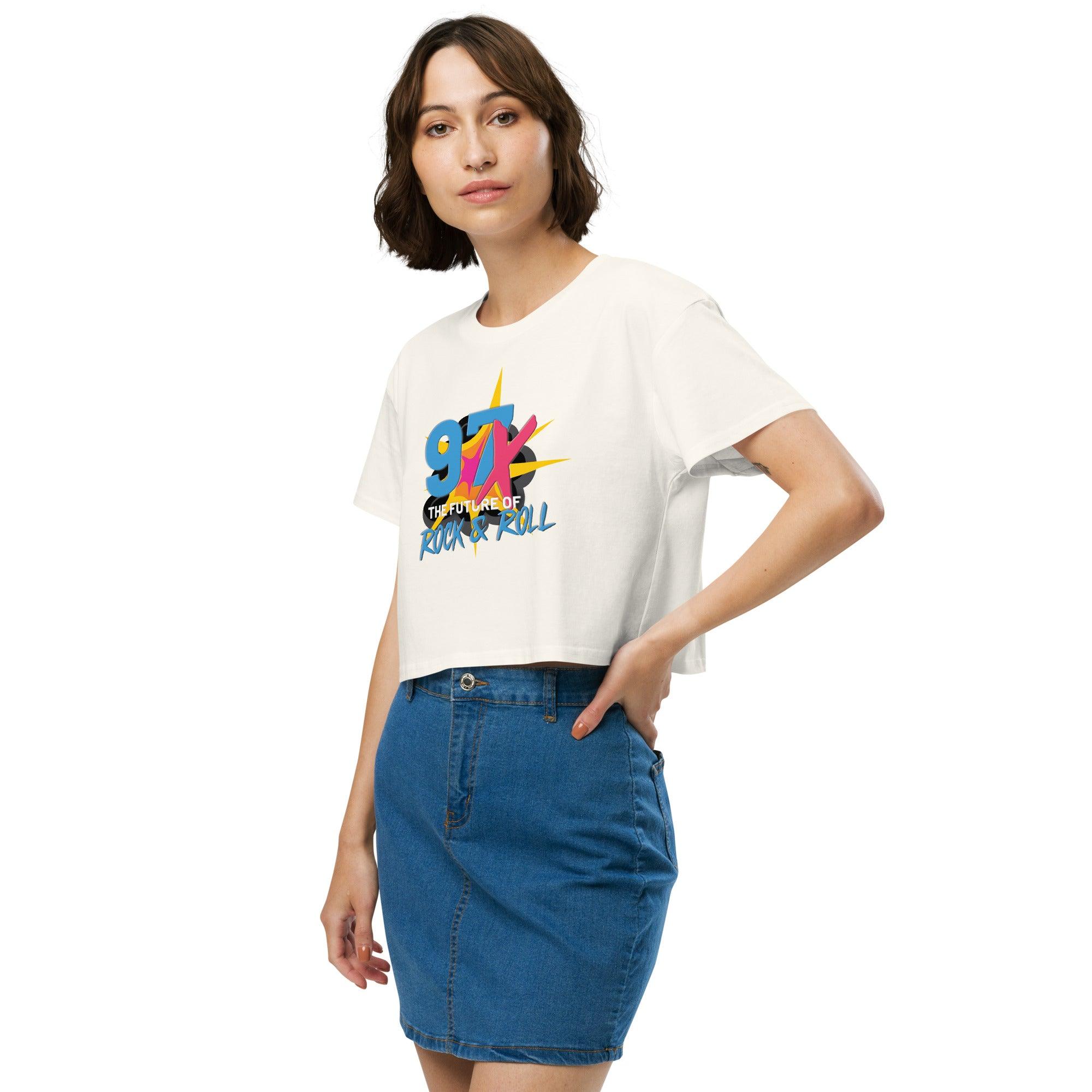 97x The Future Of Rock n Roll Women’s crop top VAWDesigns