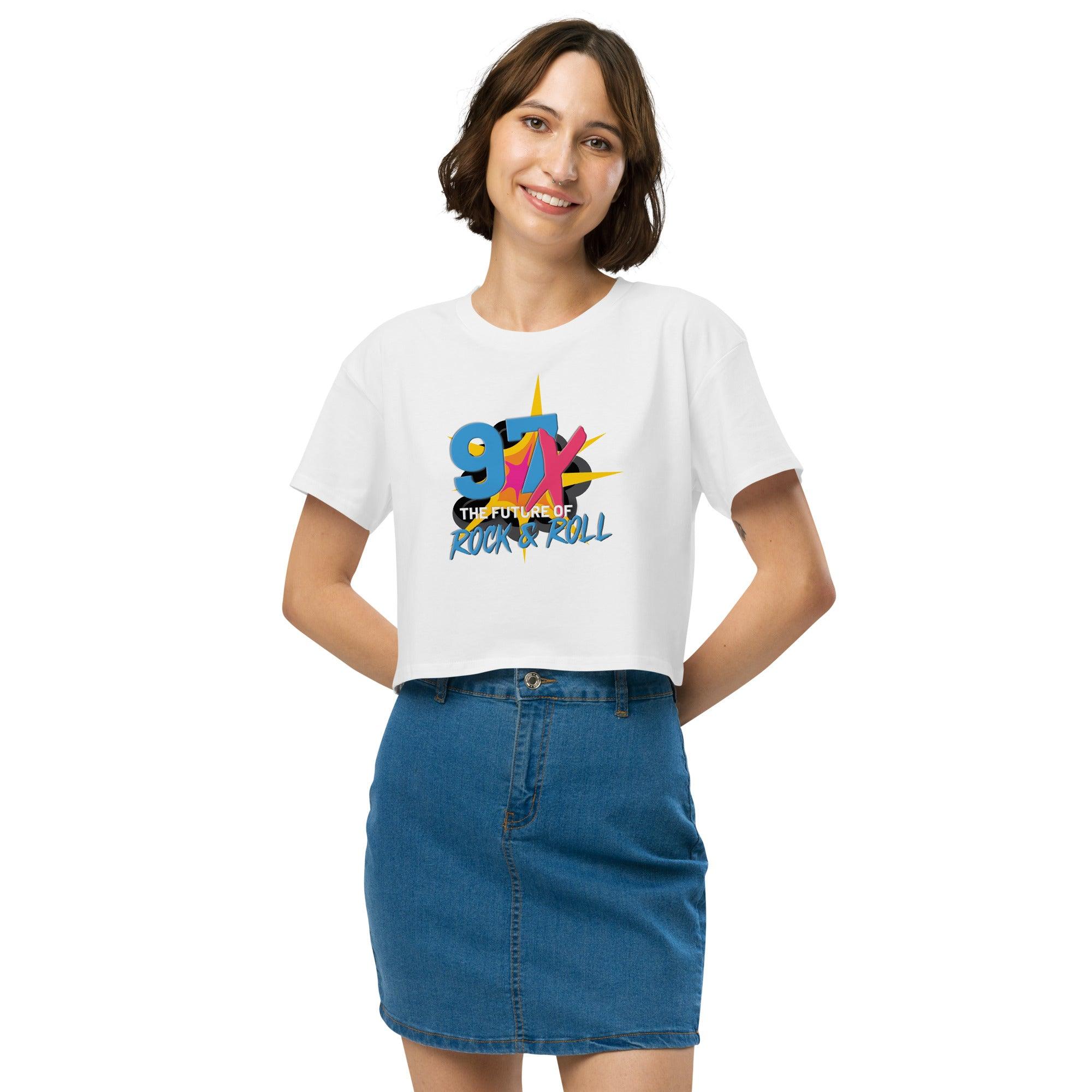 97x The Future Of Rock n Roll Women’s crop top VAWDesigns