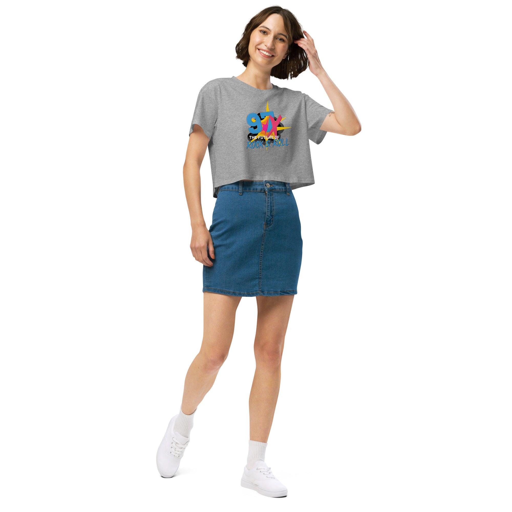 97x The Future Of Rock n Roll Women’s crop top VAWDesigns