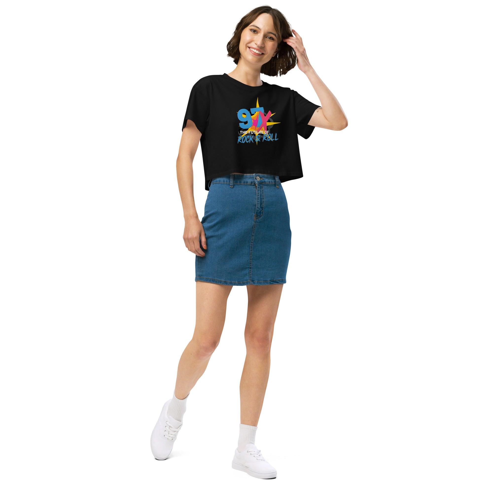 97x The Future Of Rock n Roll Women’s crop top VAWDesigns
