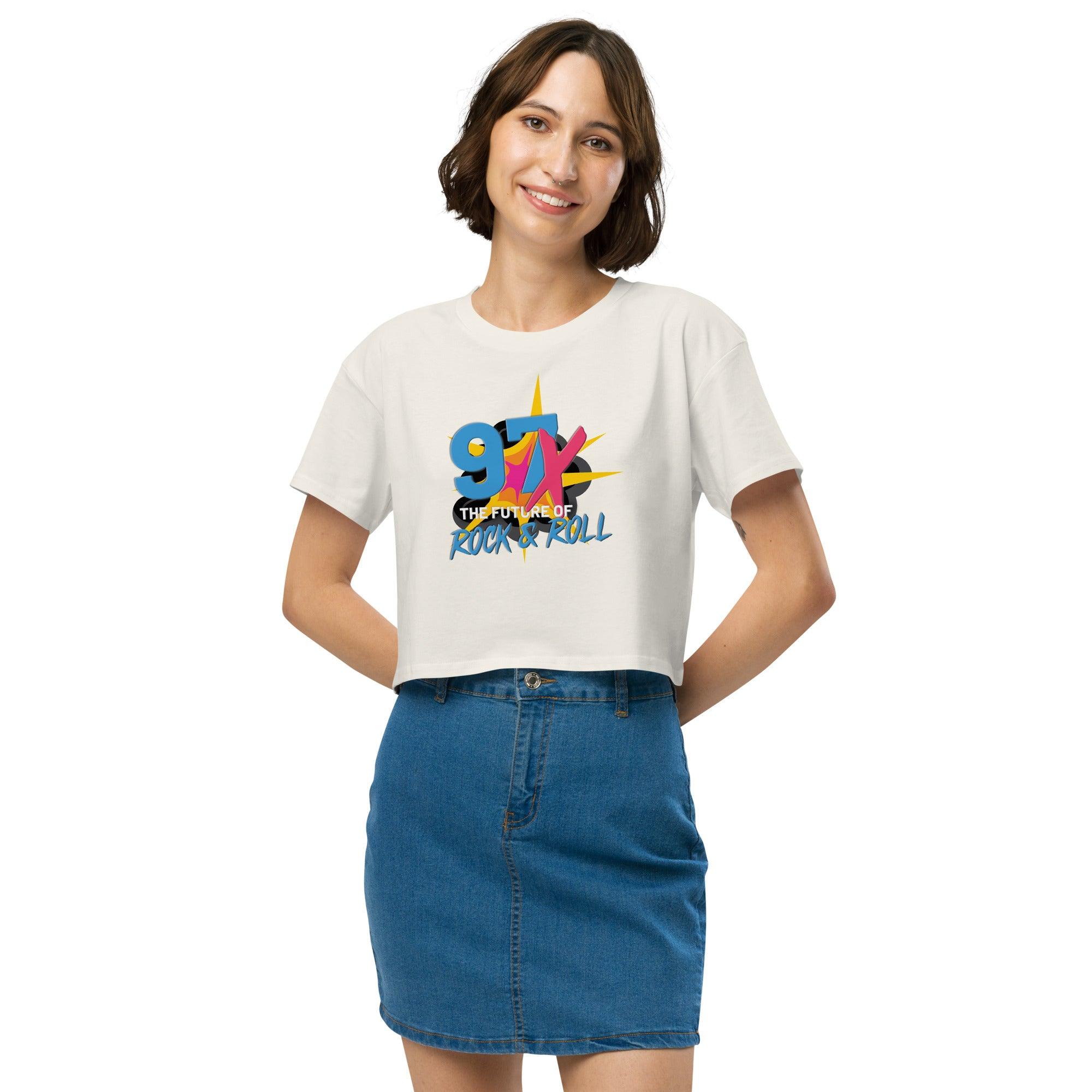 97x The Future Of Rock n Roll Women’s crop top VAWDesigns