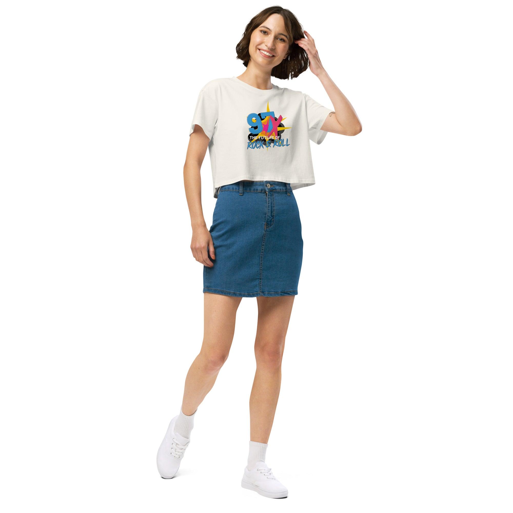 97x The Future Of Rock n Roll Women’s crop top VAWDesigns