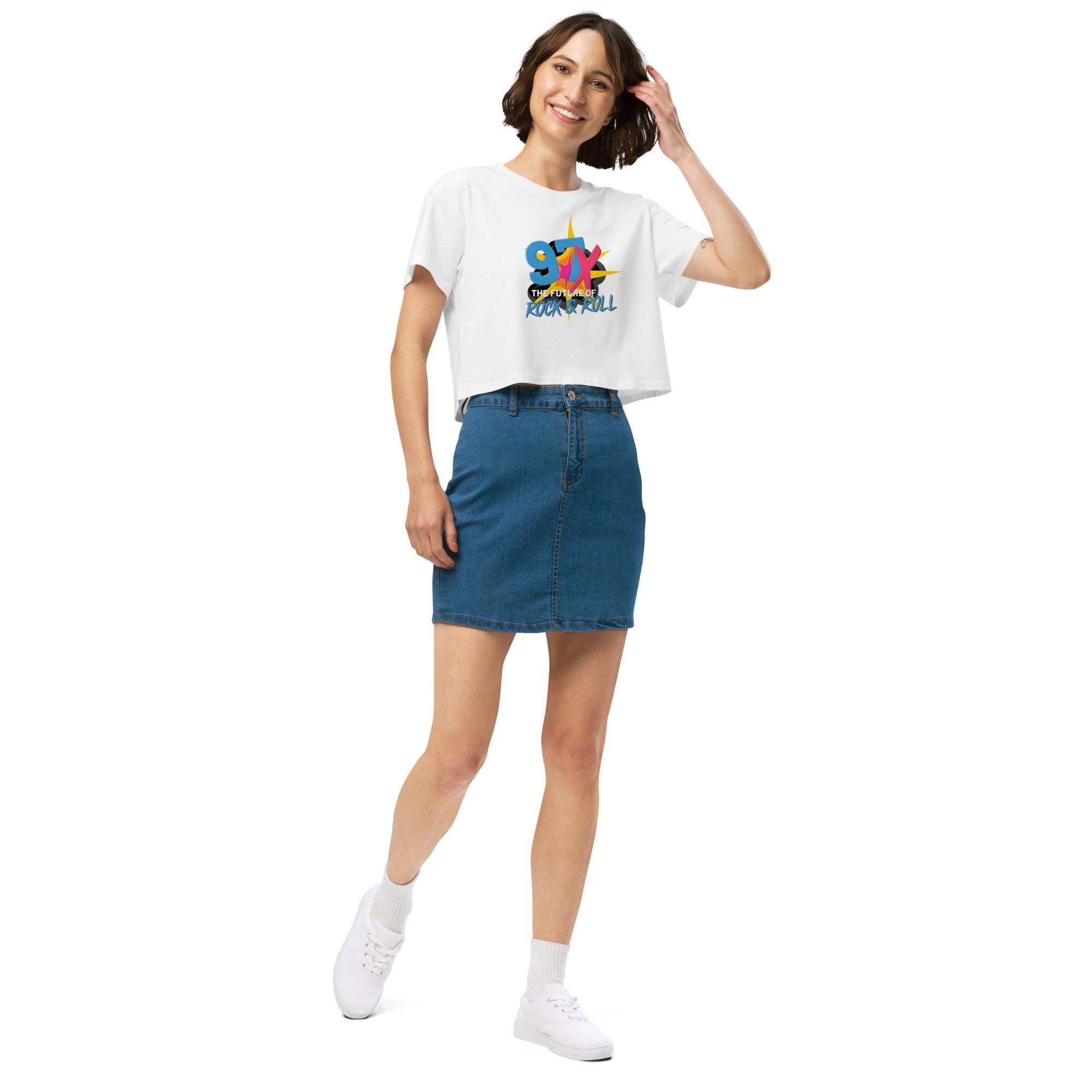 97x The Future Of Rock n Roll Women’s crop top VAWDesigns