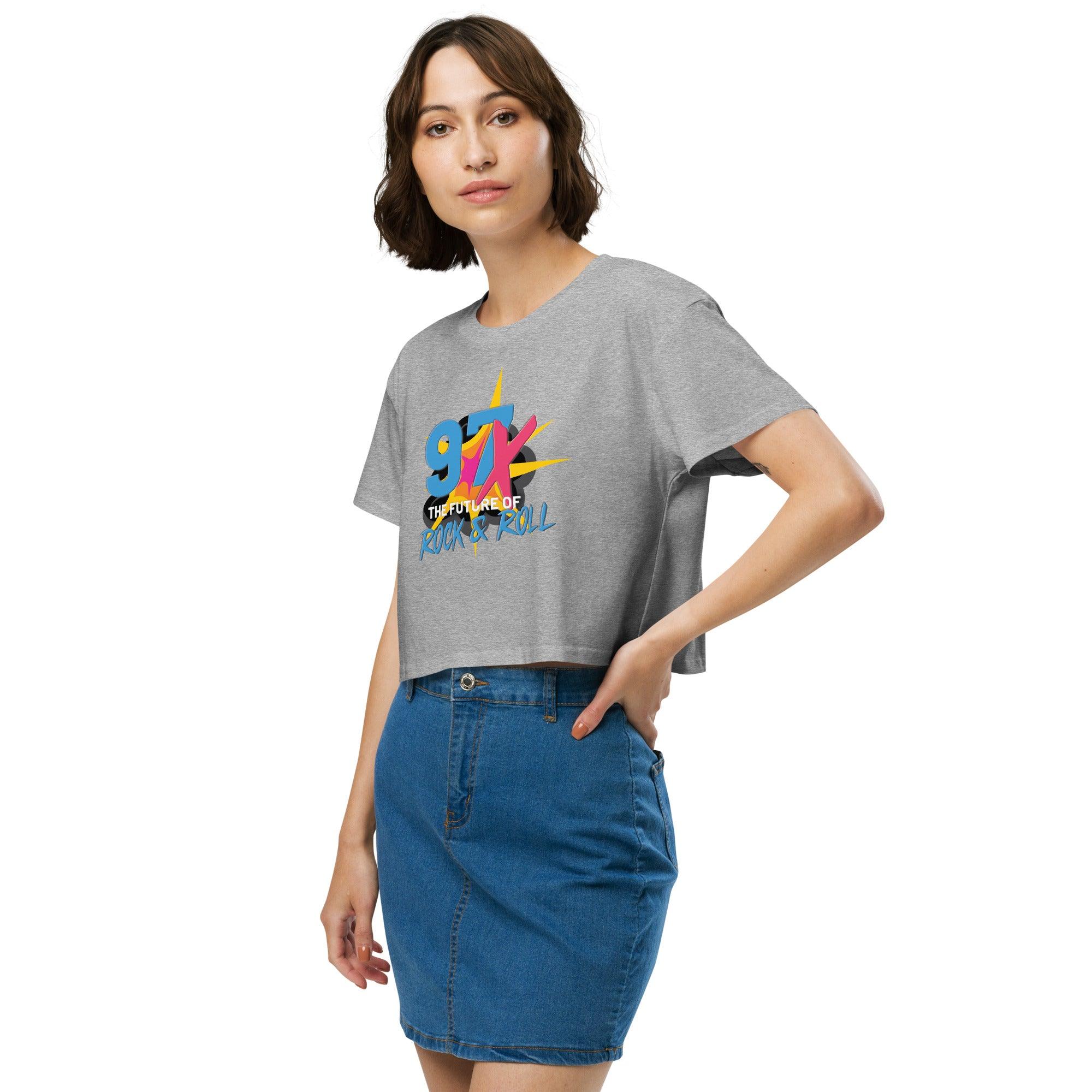 97x The Future Of Rock n Roll Women’s crop top VAWDesigns