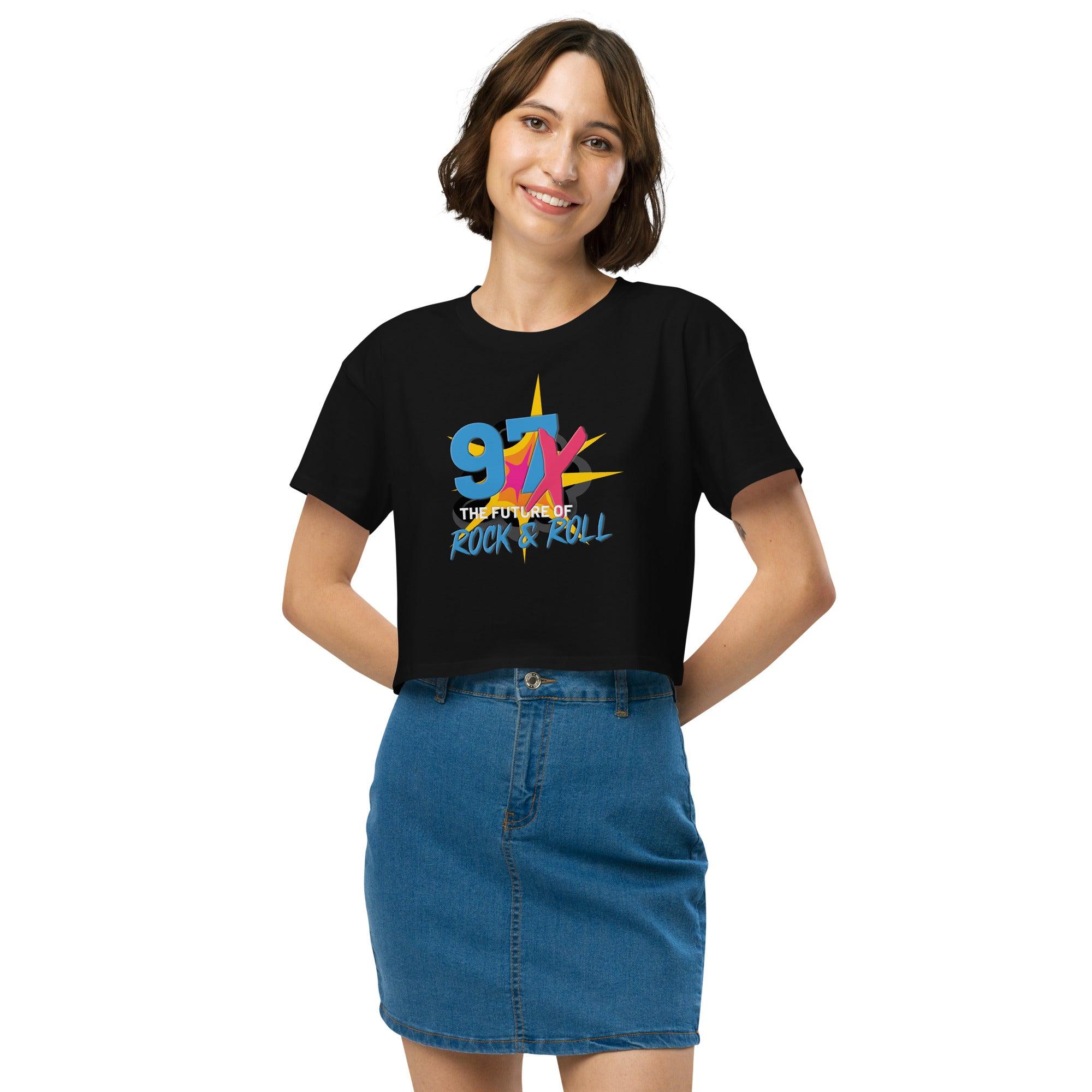97x The Future Of Rock n Roll Women’s crop top VAWDesigns