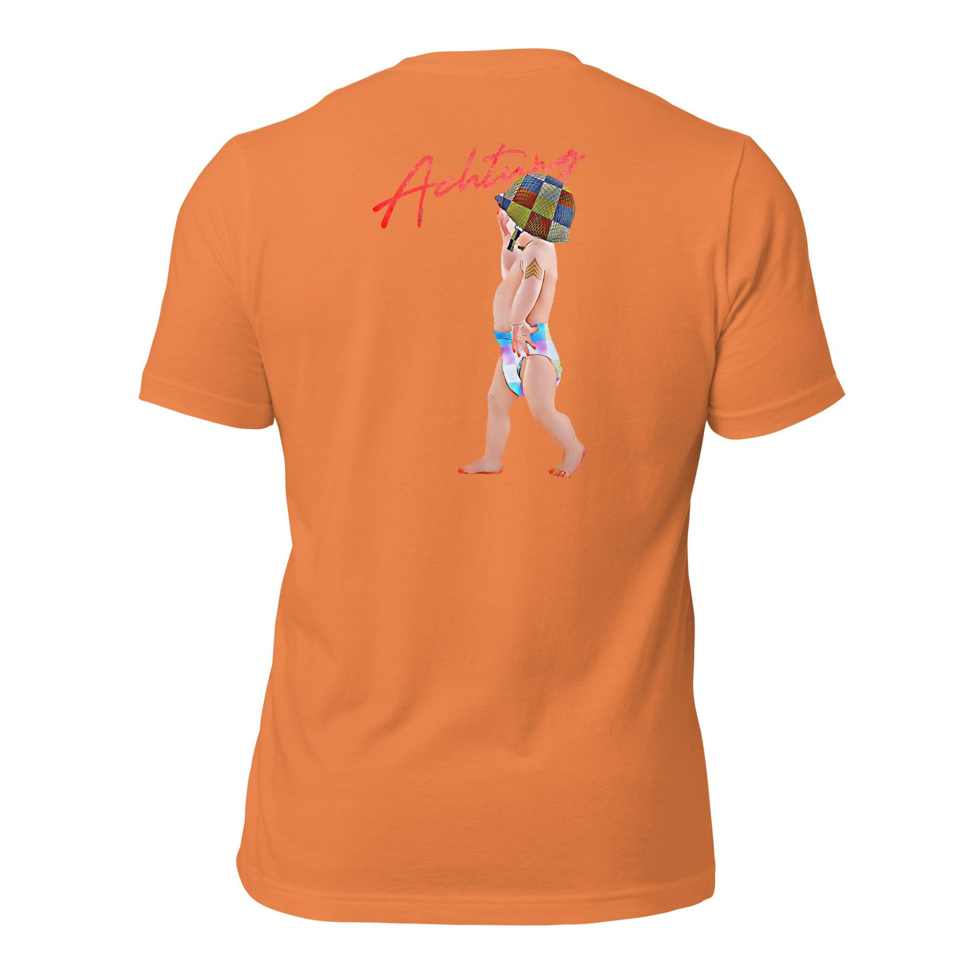 Achtung baby Unisex t-shirt (BACK) VAWDesigns