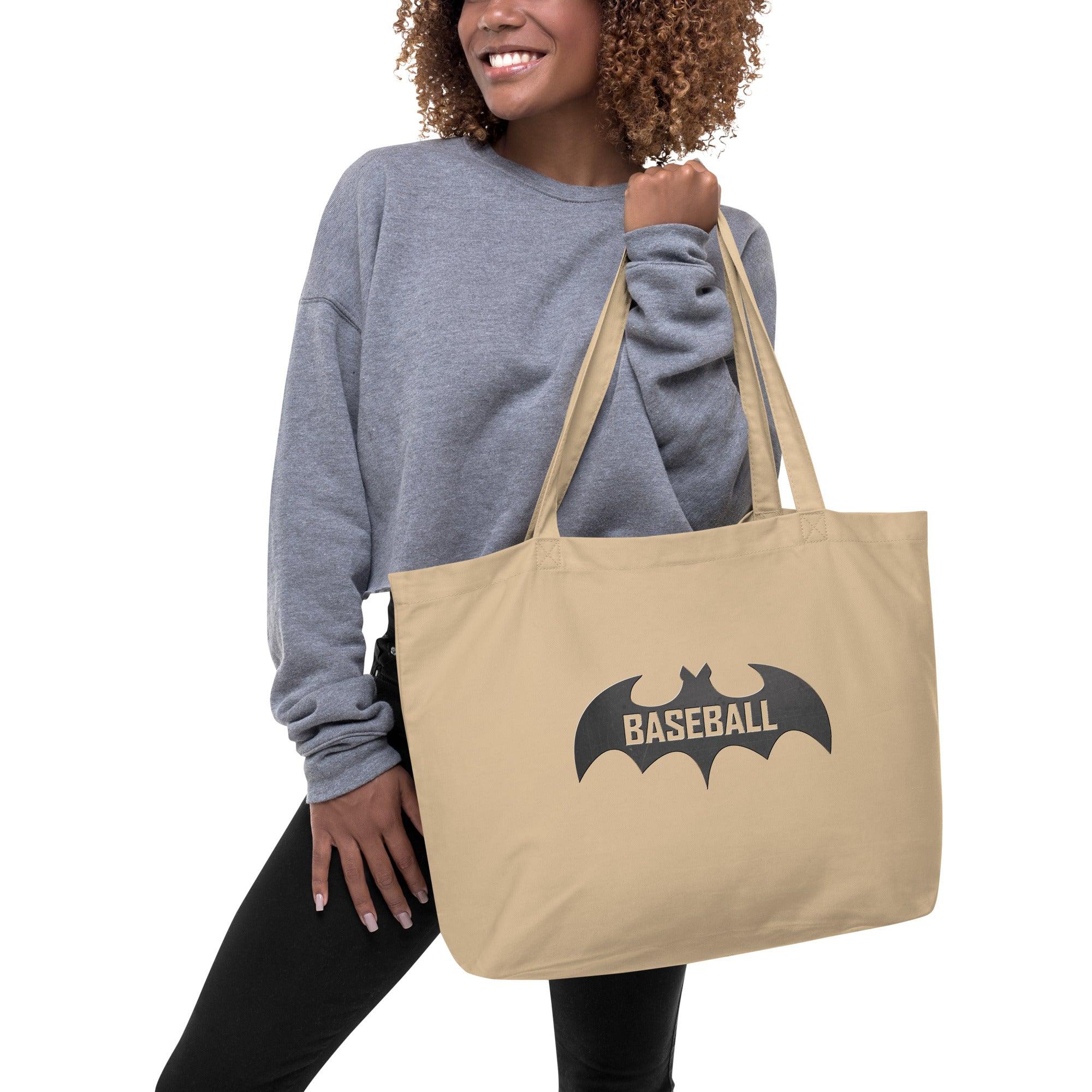 Baseball Bat Large organic tote bag VAWDesigns
