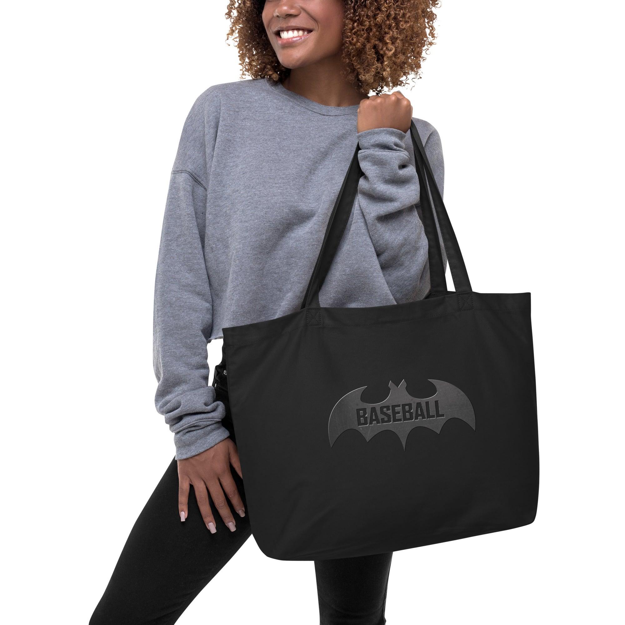 Baseball Bat Large organic tote bag VAWDesigns