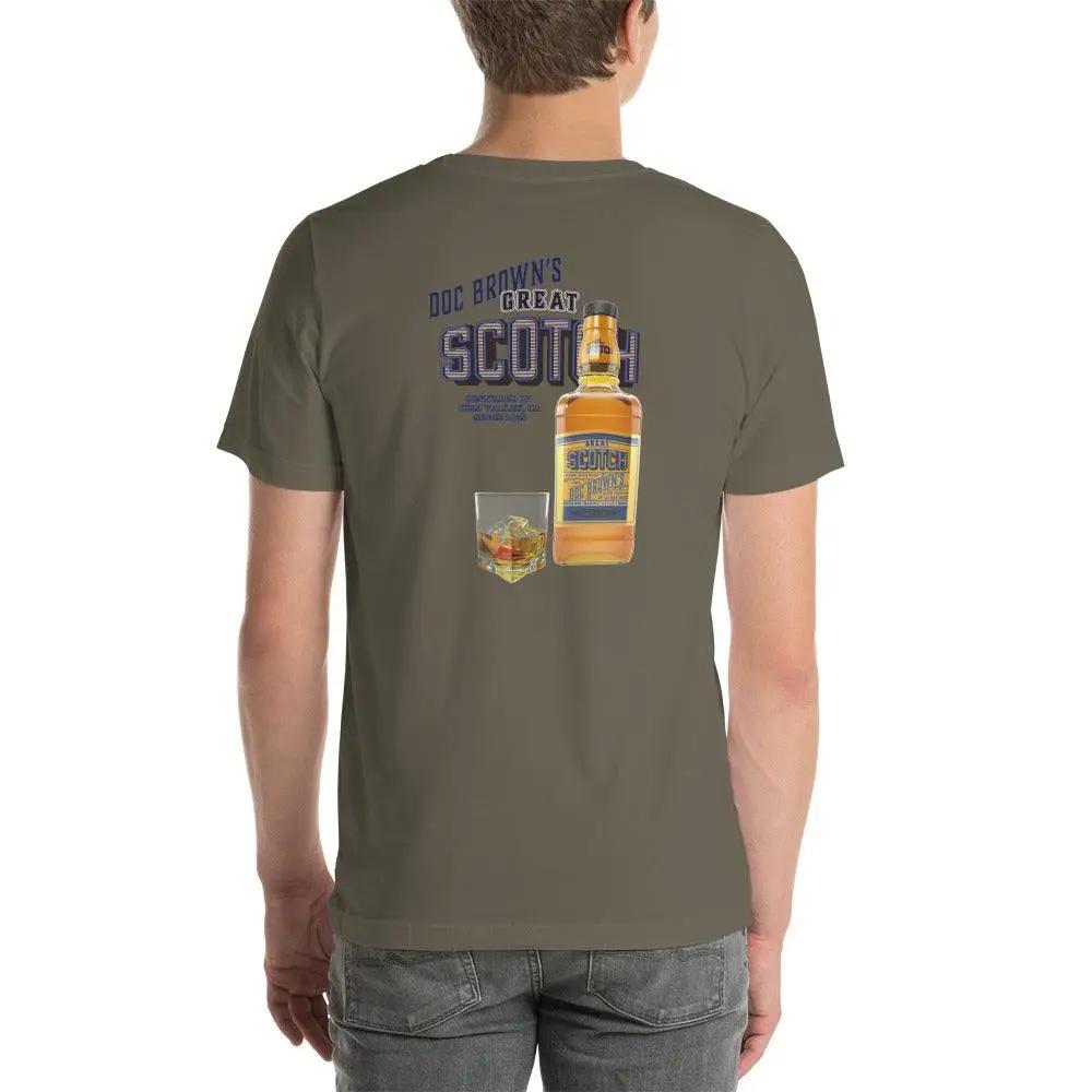 Doc Brown's Great Scotch Unisex t-shirt (BACK) VAWDesigns
