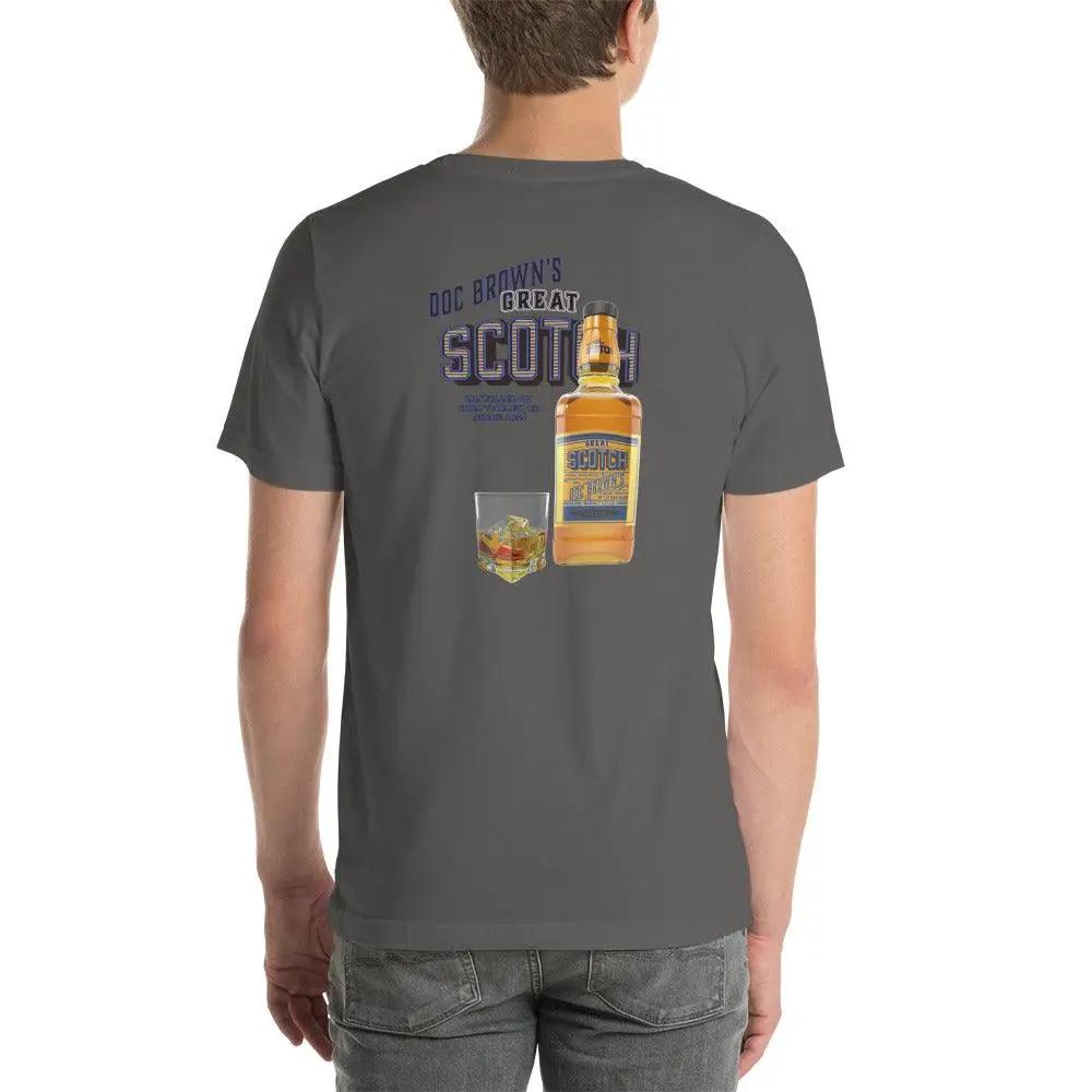 Doc Brown's Great Scotch Unisex t-shirt (BACK) VAWDesigns