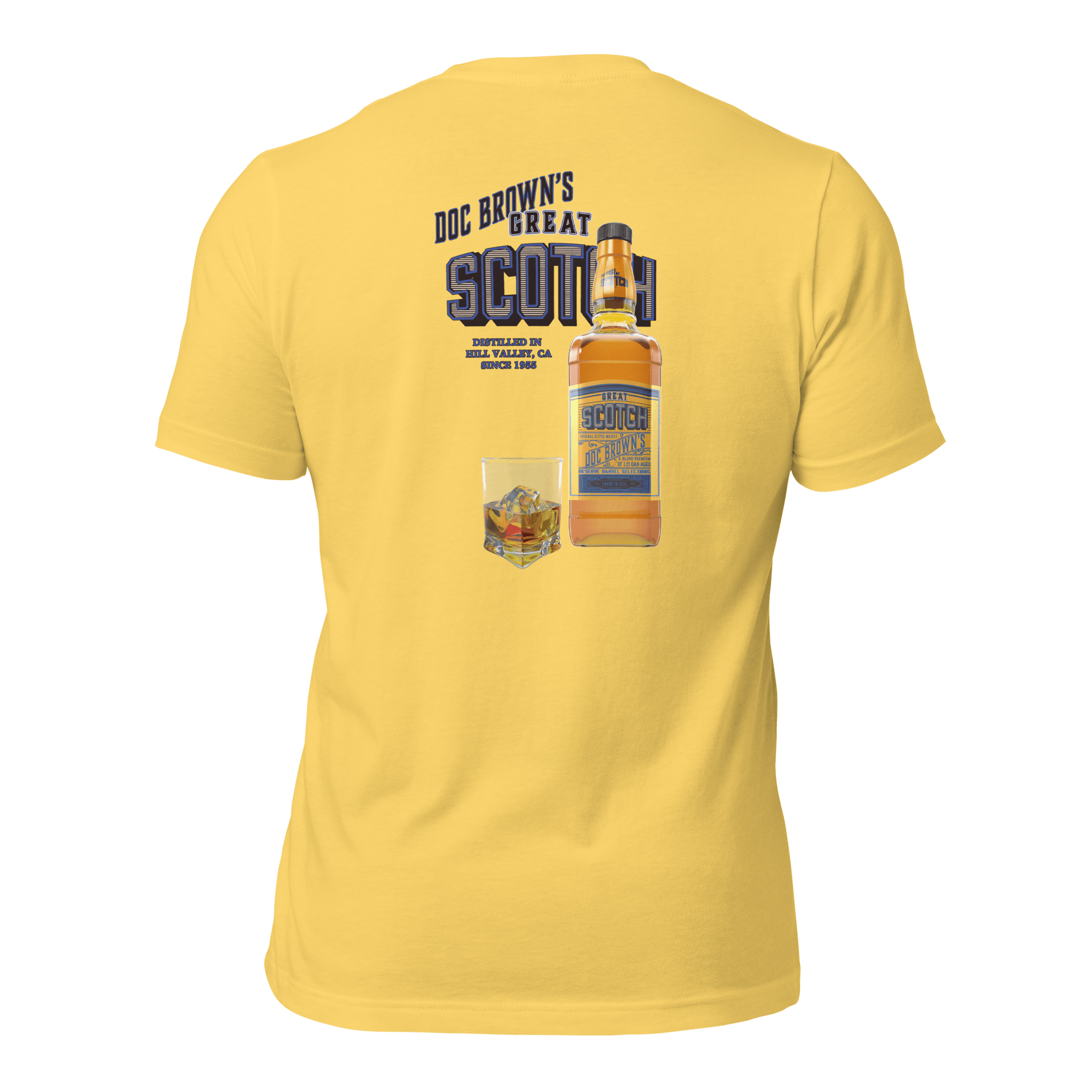 Doc Brown's Great Scotch Unisex t-shirt (BACK) VAWDesigns