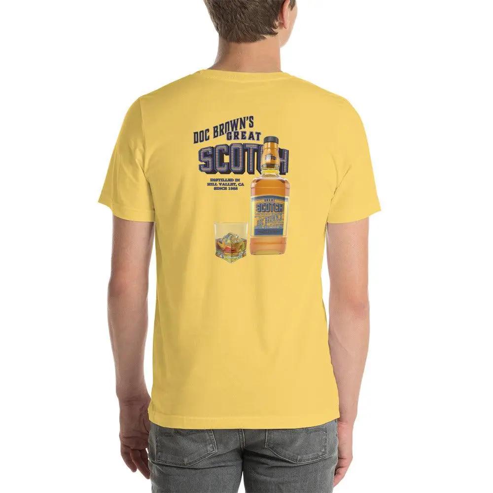 Doc Brown's Great Scotch Unisex t-shirt (BACK) VAWDesigns