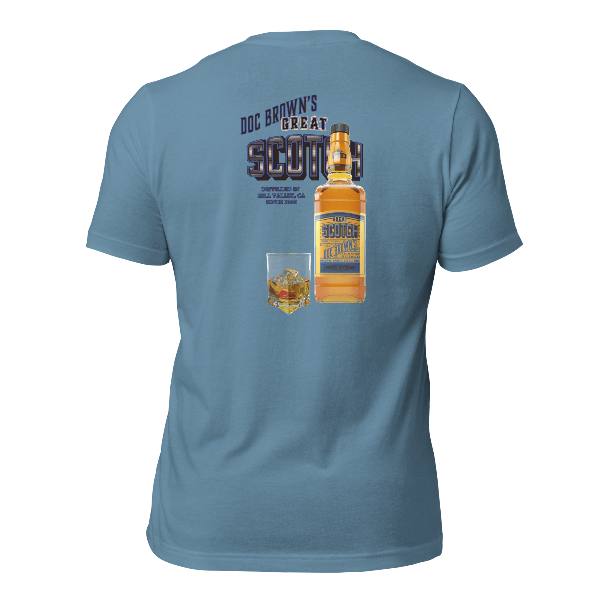 Doc Brown's Great Scotch Unisex t-shirt (BACK) VAWDesigns