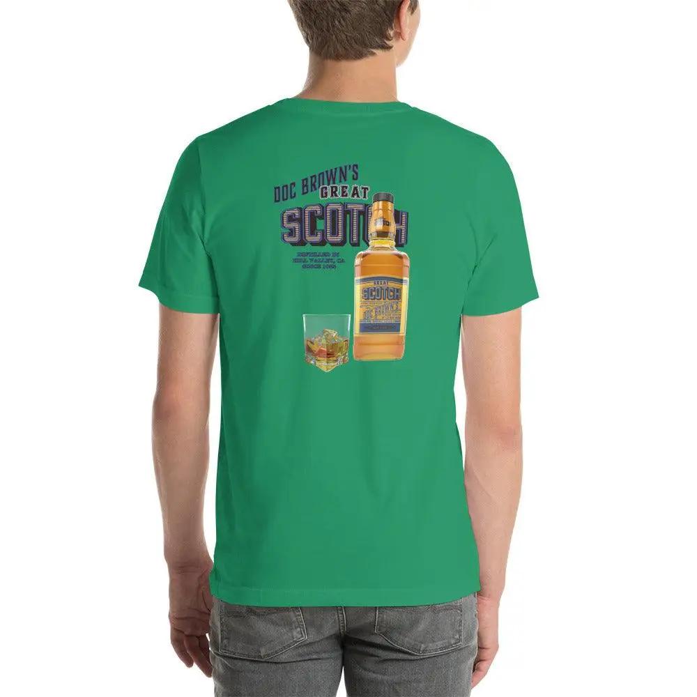 Doc Brown's Great Scotch Unisex t-shirt (BACK) VAWDesigns