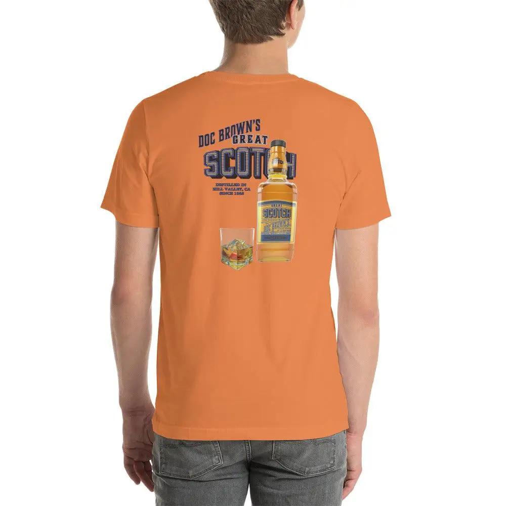 Doc Brown's Great Scotch Unisex t-shirt (BACK) VAWDesigns