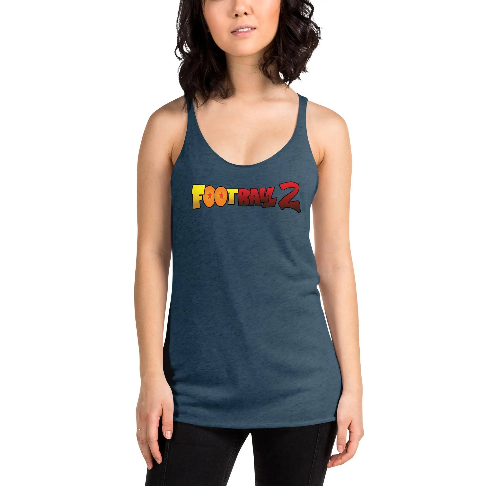 Football 2 Women's Racerback Tank VAWDesigns
