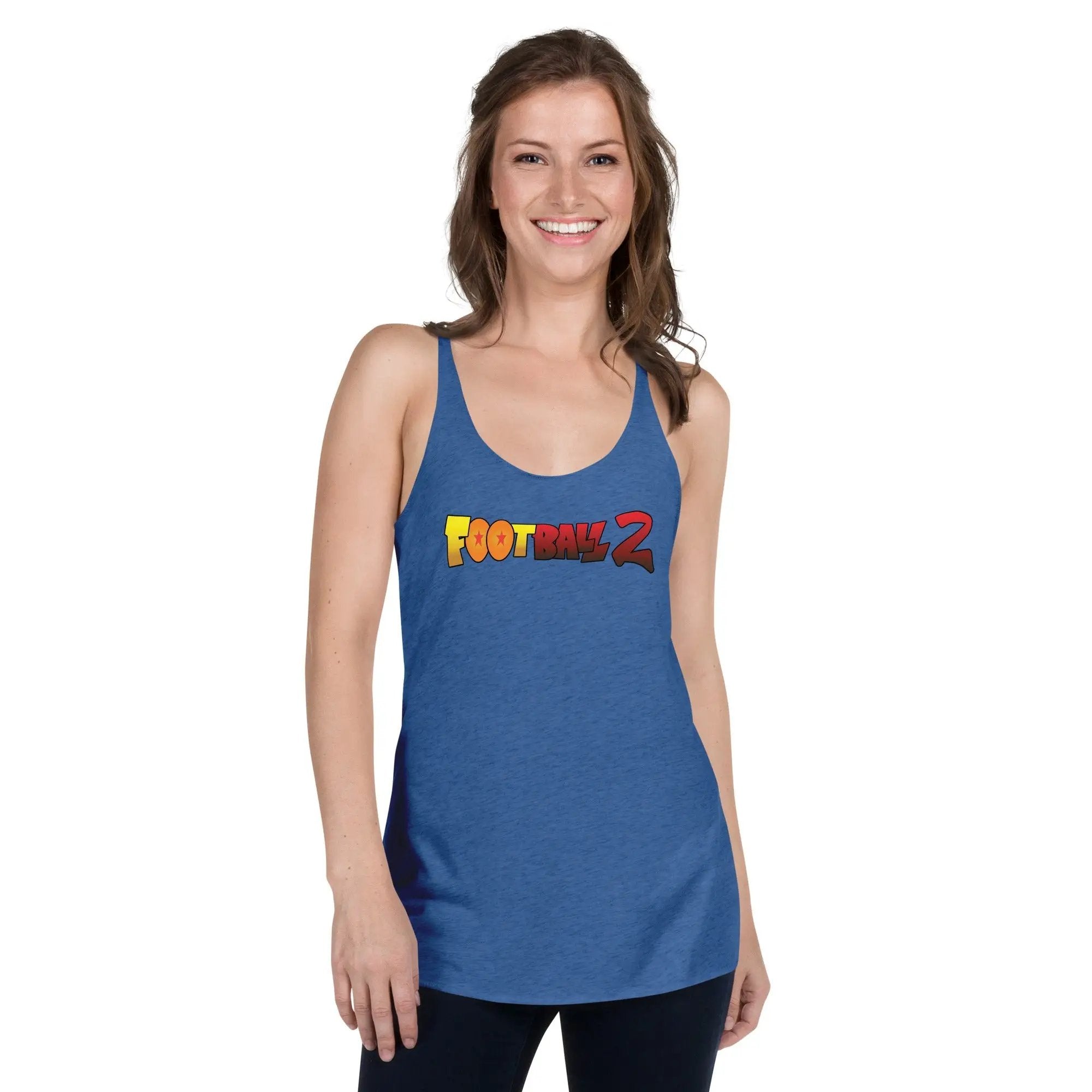 Football 2 Women's Racerback Tank VAWDesigns