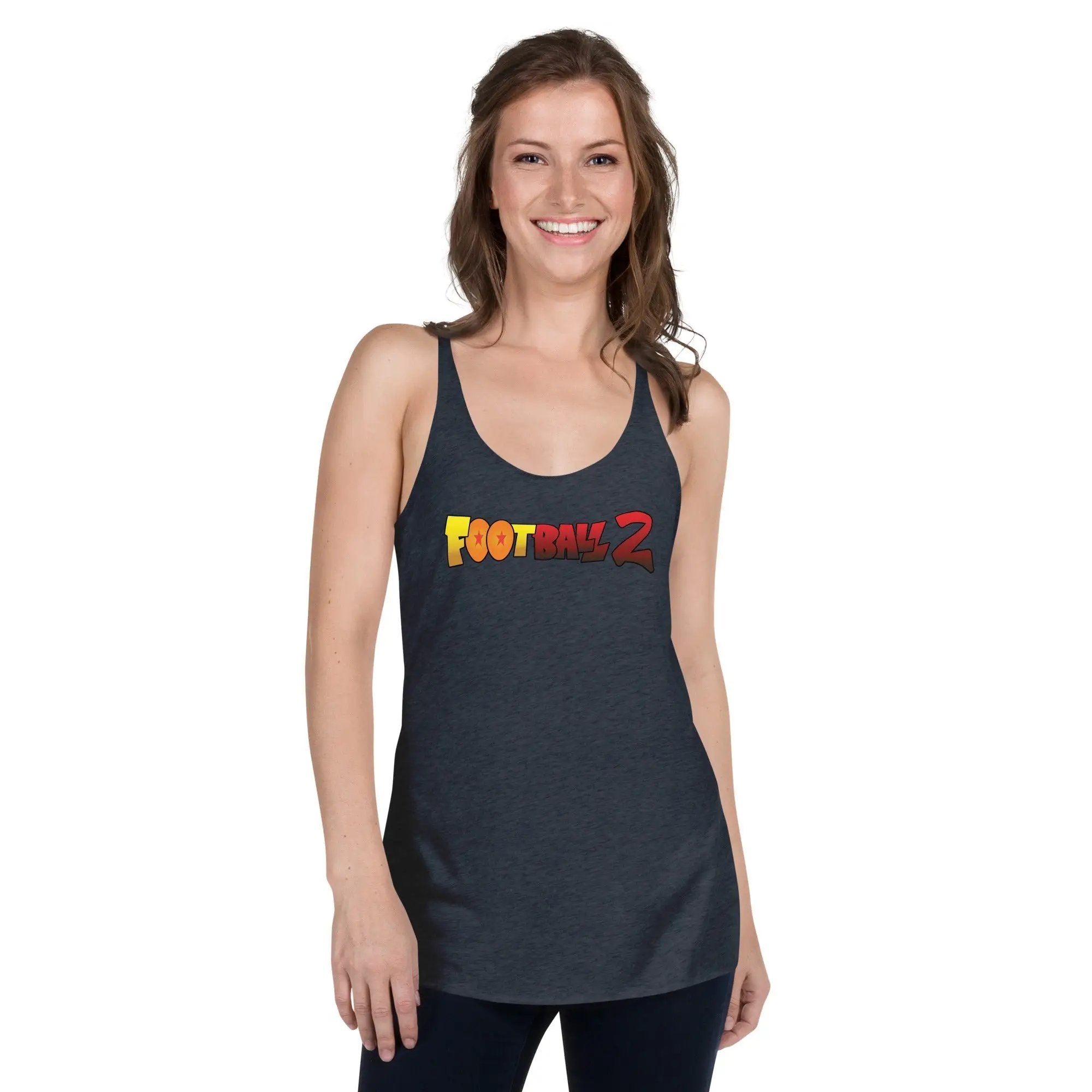 Football 2 Women's Racerback Tank VAWDesigns