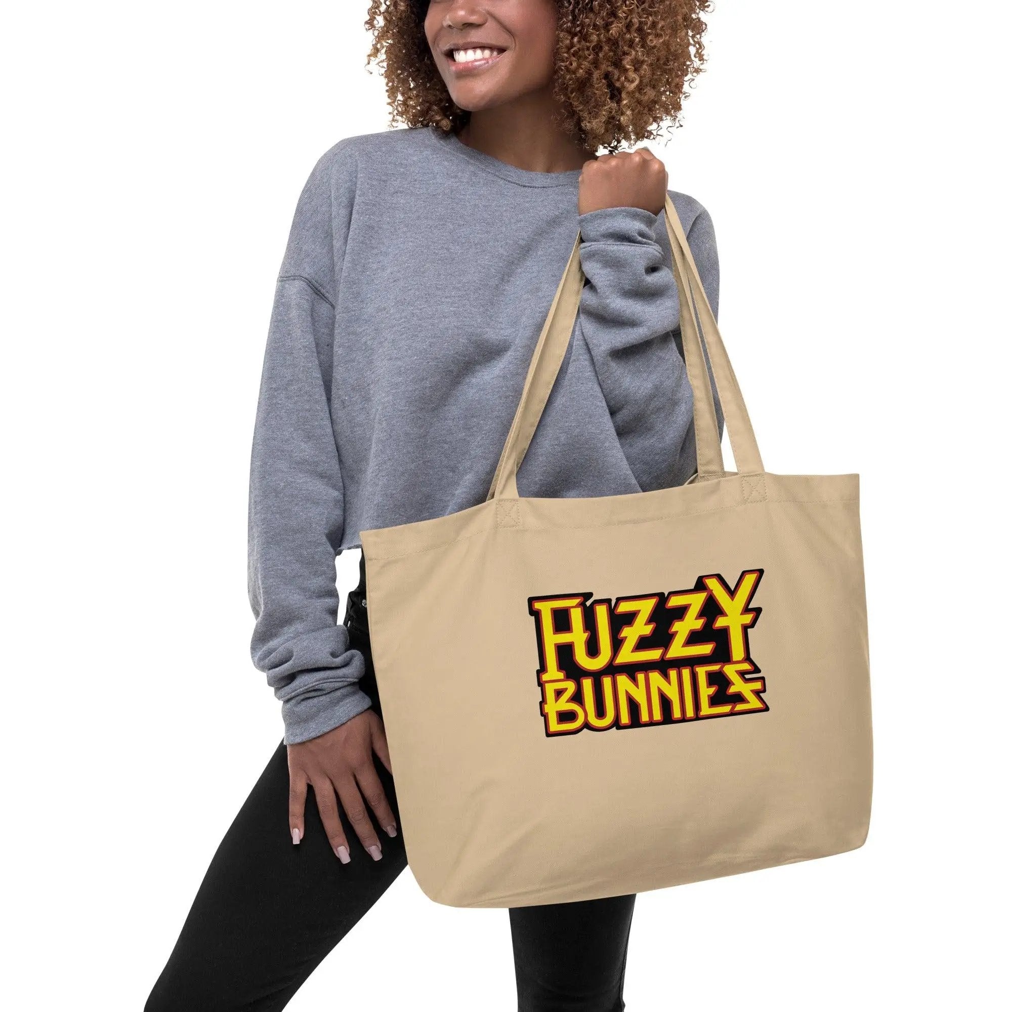 Fuzzy Bunnies Large organic tote bag VAWDesigns