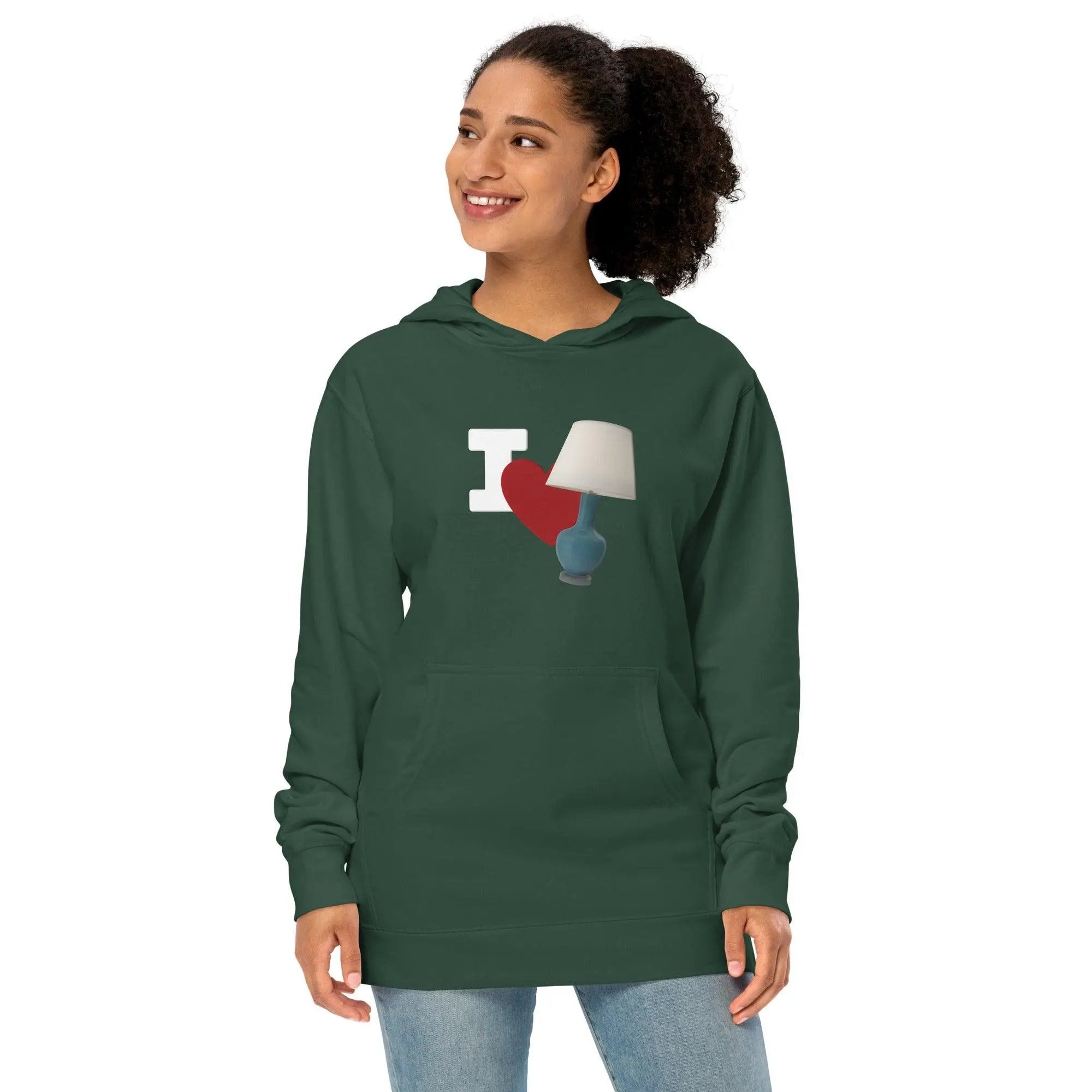 I Love Lamp Unisex Hoodie VAWDesigns