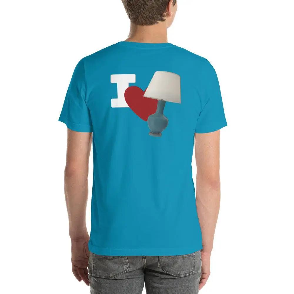 I Love Lamp Unisex t-shirt (BACK) VAWDesigns