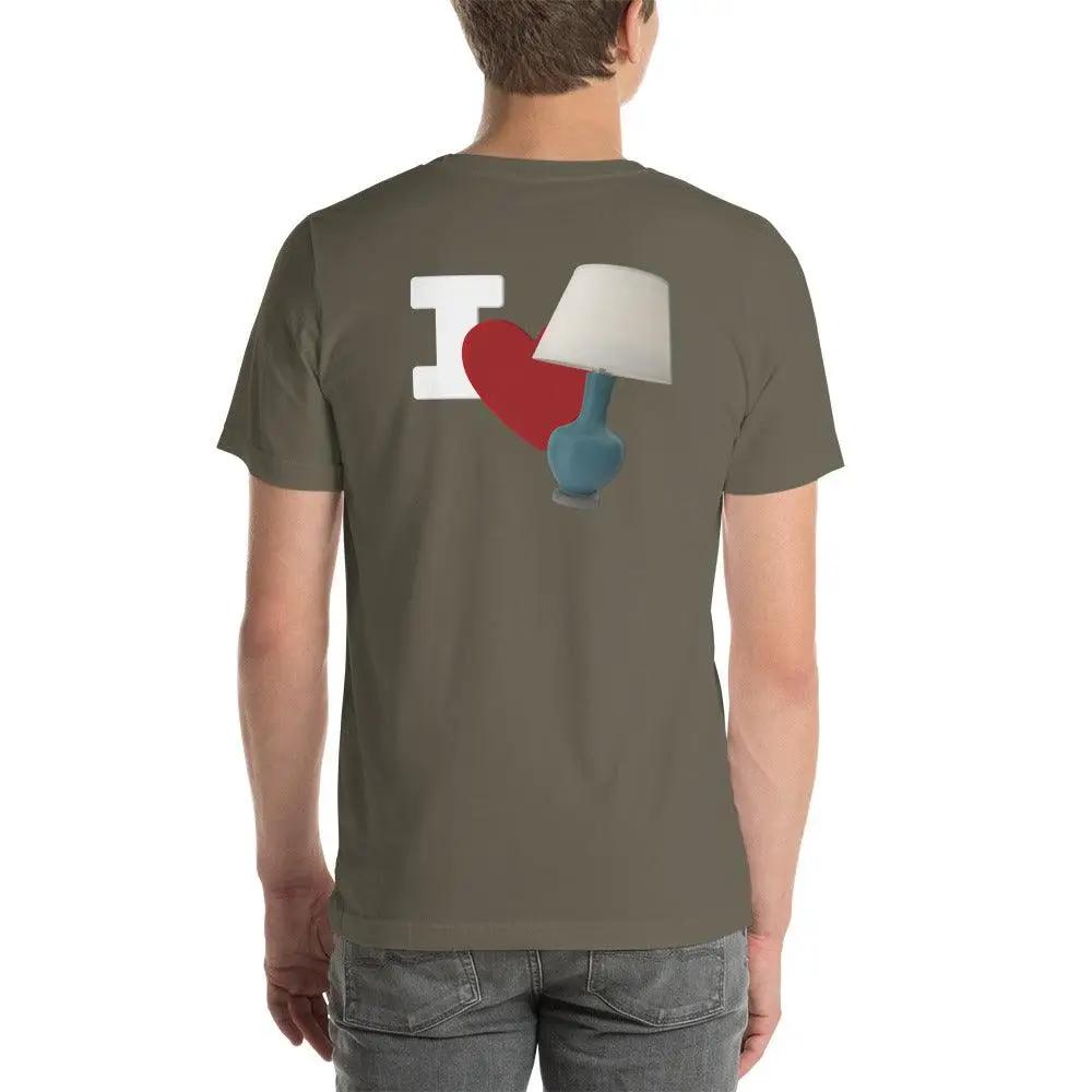 I Love Lamp Unisex t-shirt (BACK) VAWDesigns