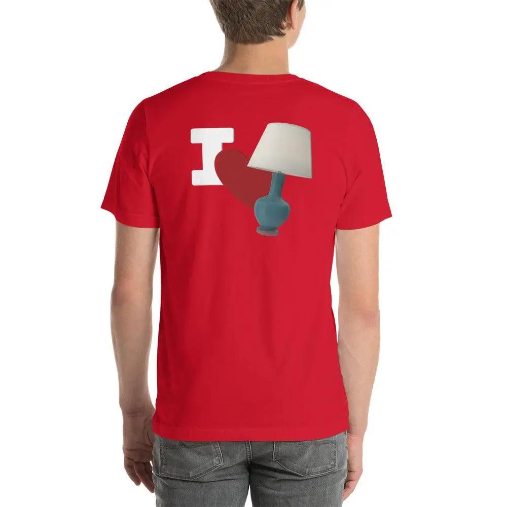 I Love Lamp Unisex t-shirt (BACK) VAWDesigns