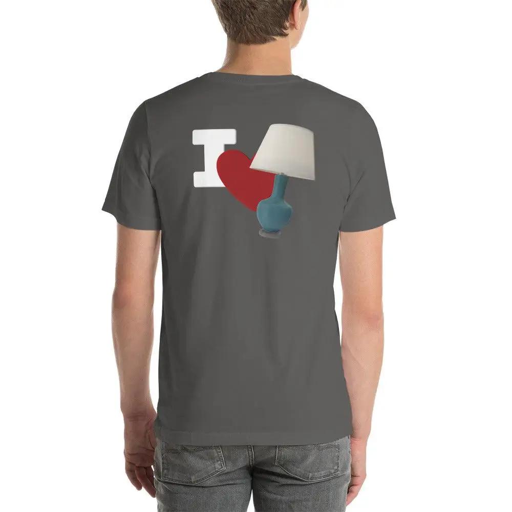 I Love Lamp Unisex t-shirt (BACK) VAWDesigns