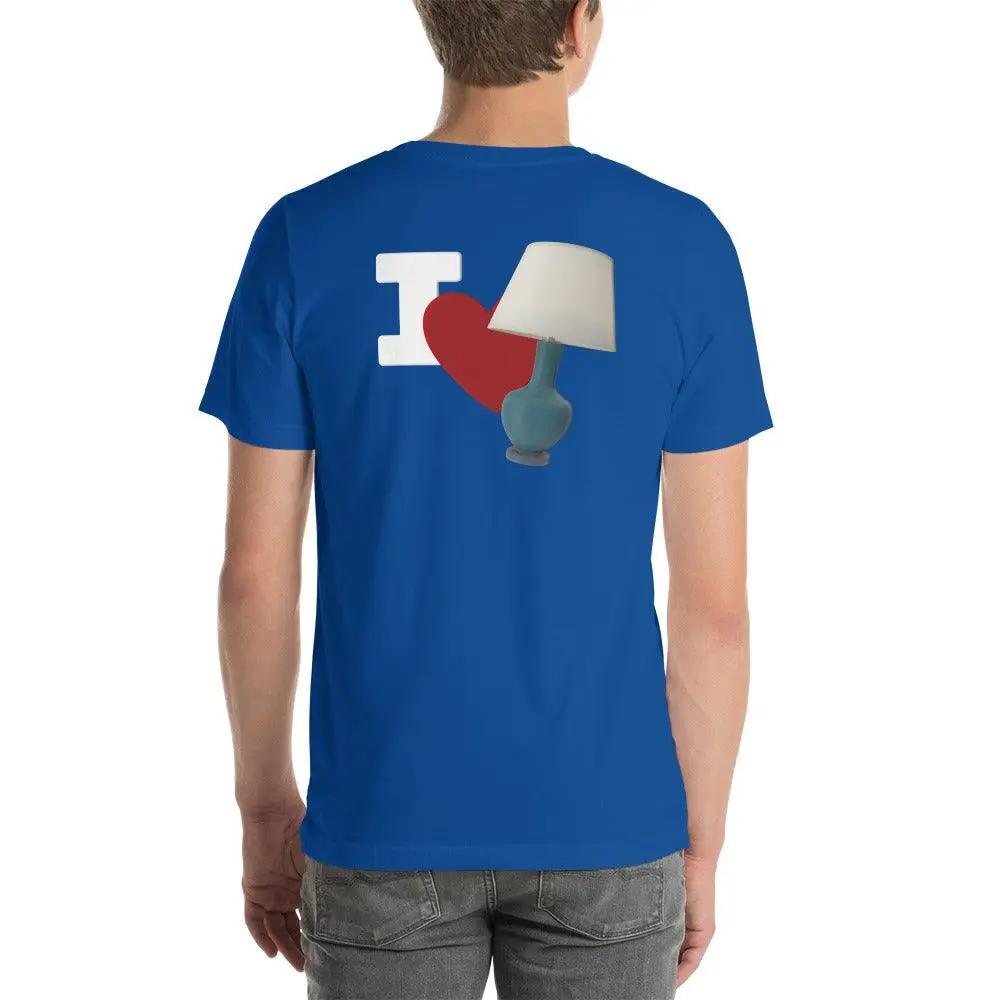 I Love Lamp Unisex t-shirt (BACK) VAWDesigns