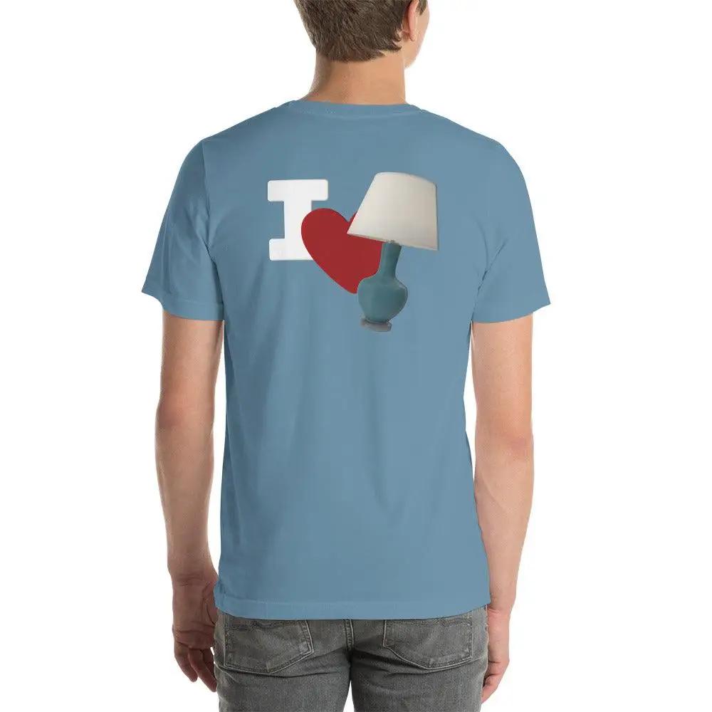 I Love Lamp Unisex t-shirt (BACK) VAWDesigns