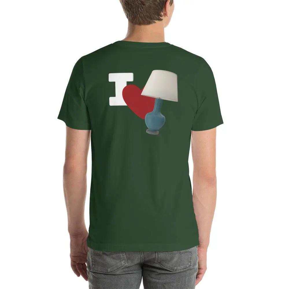 I Love Lamp Unisex t-shirt (BACK) VAWDesigns