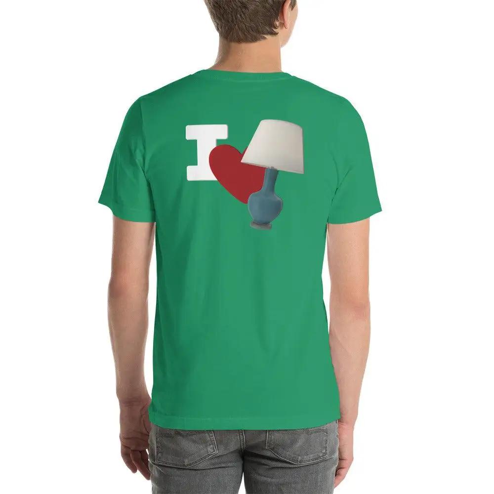 I Love Lamp Unisex t-shirt (BACK) VAWDesigns