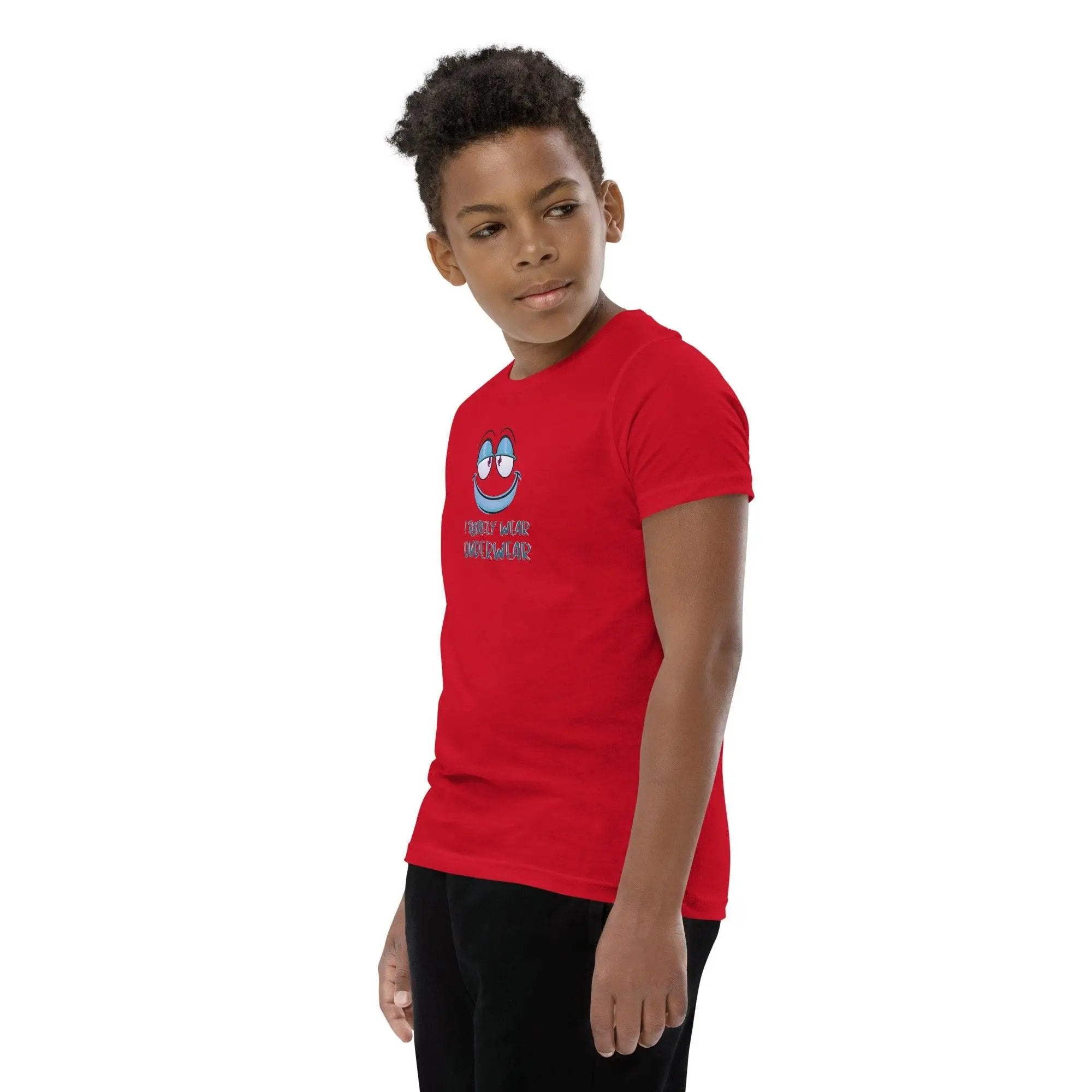 I Rarely Wear Underwear Youth Short Sleeve T-Shirt VAWDesigns
