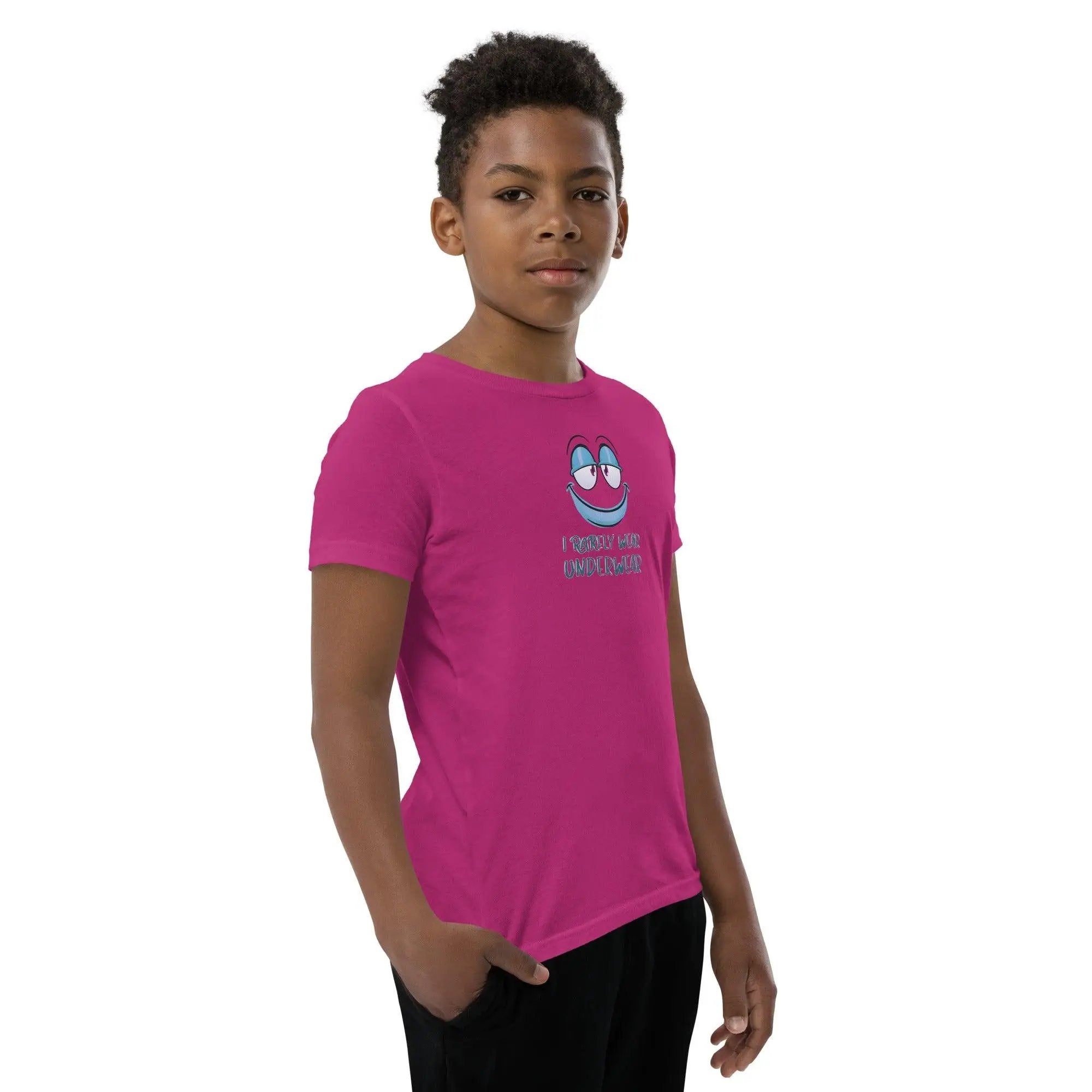 I Rarely Wear Underwear Youth Short Sleeve T-Shirt VAWDesigns