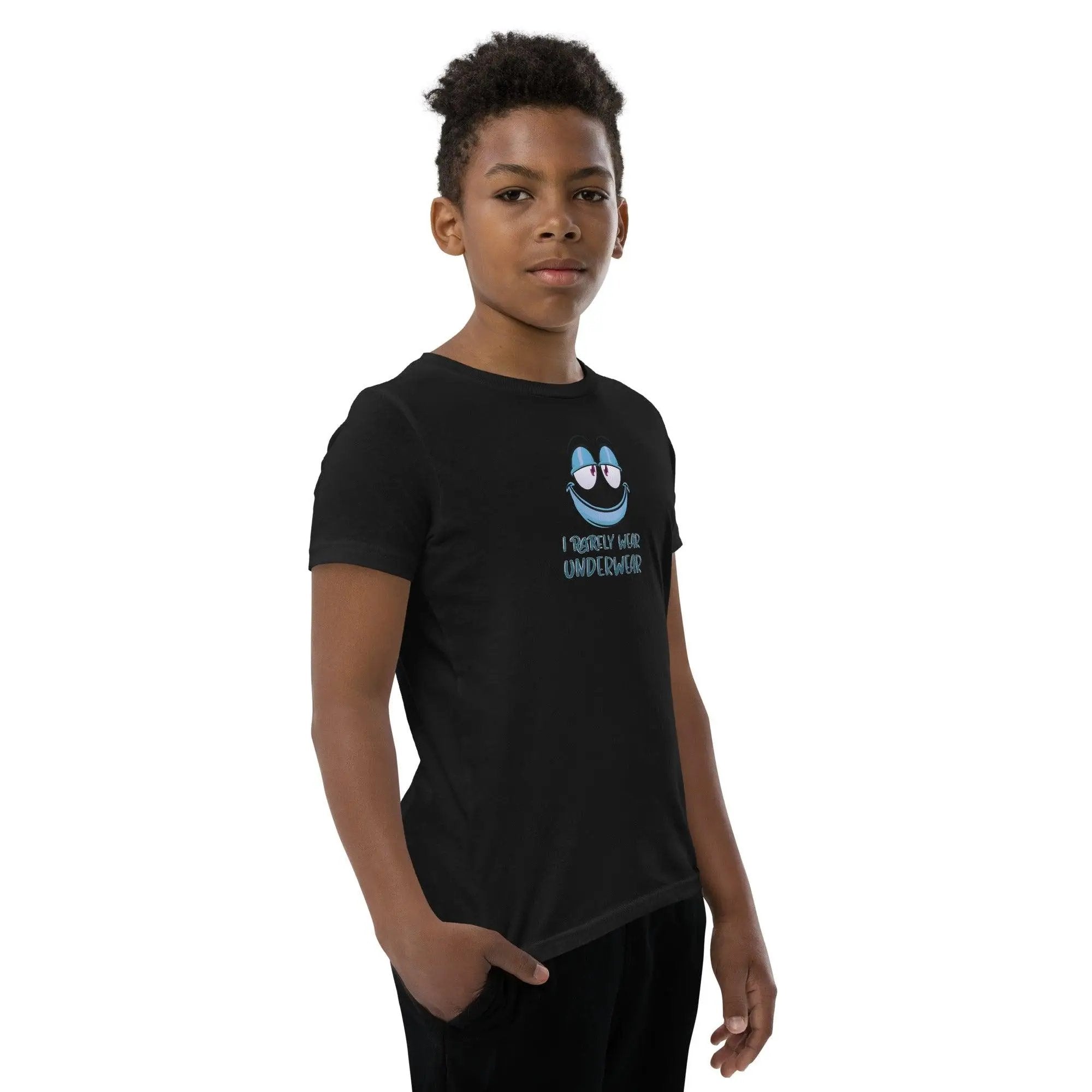 I Rarely Wear Underwear Youth Short Sleeve T-Shirt VAWDesigns
